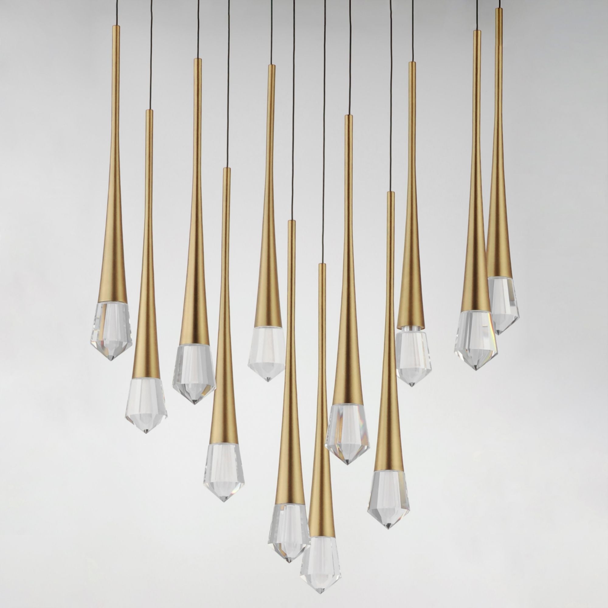 ET2 Lighting - Pierce 25" 12-Light LED Pendant, Gold Finish | Bees Lighting