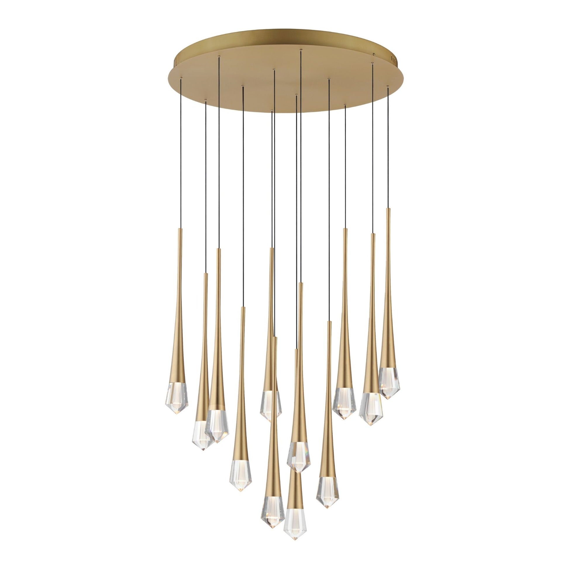 ET2 Lighting - Pierce 25" 12-Light LED Pendant, Gold Finish | Bees Lighting