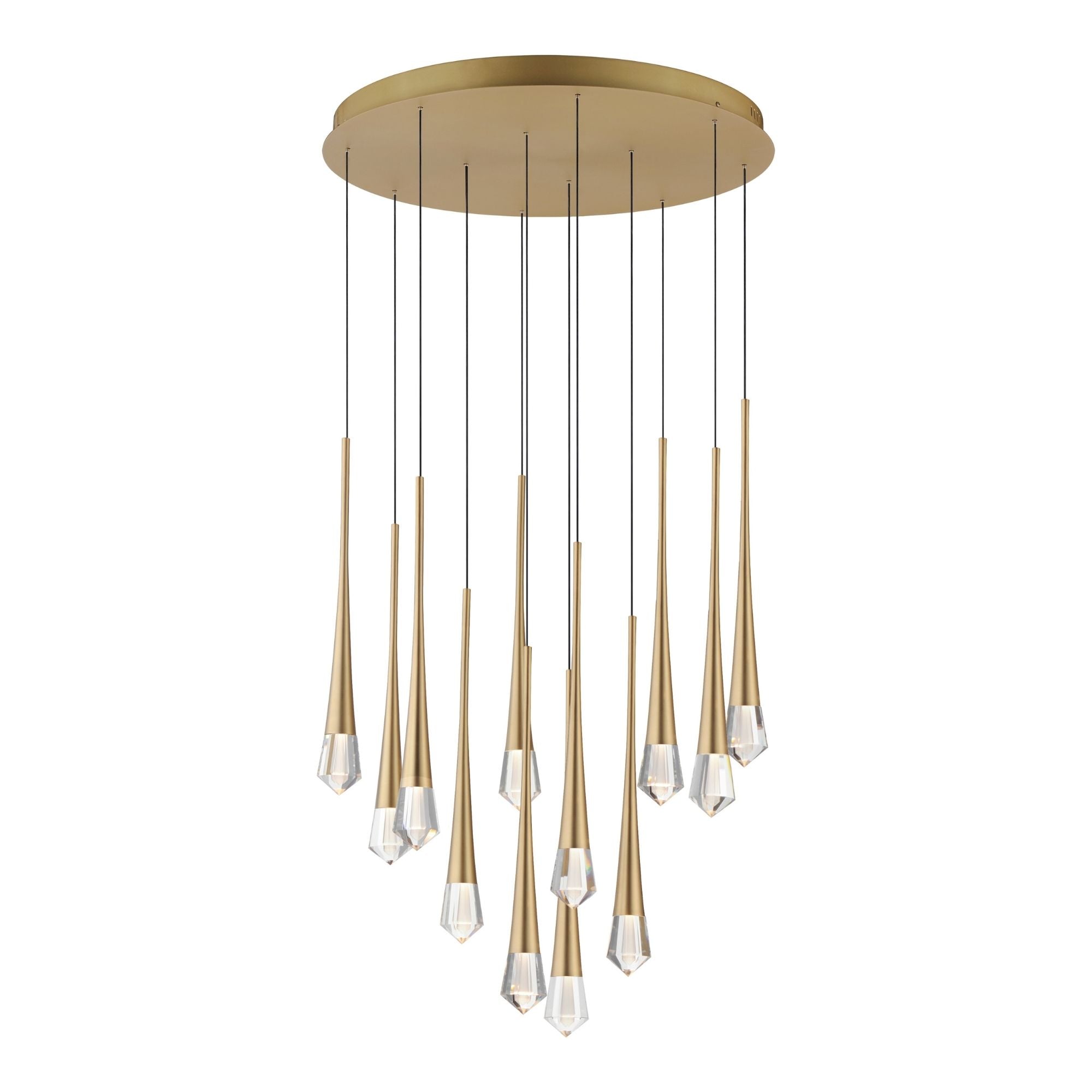 ET2 Lighting - Pierce 25" 12-Light LED Pendant, Gold Finish | Bees Lighting