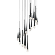 Pierce 25" 16-Light LED Chandelier, 120-277V, Black Finish