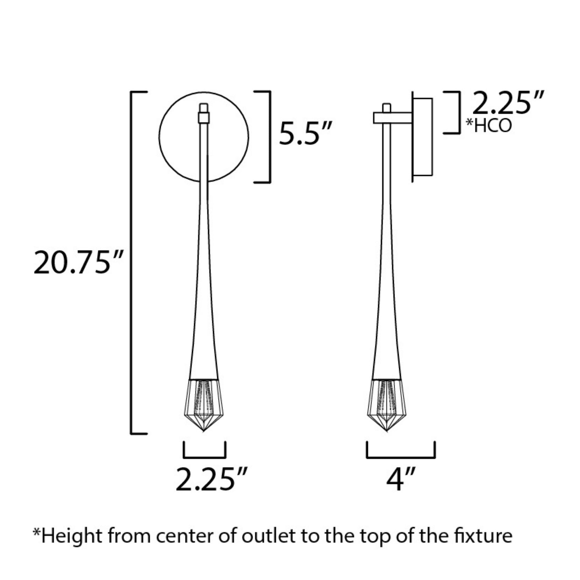 ET2 Lighting - Pierce 21" LED Wall Sconce, Black Finish | Bees Lighting