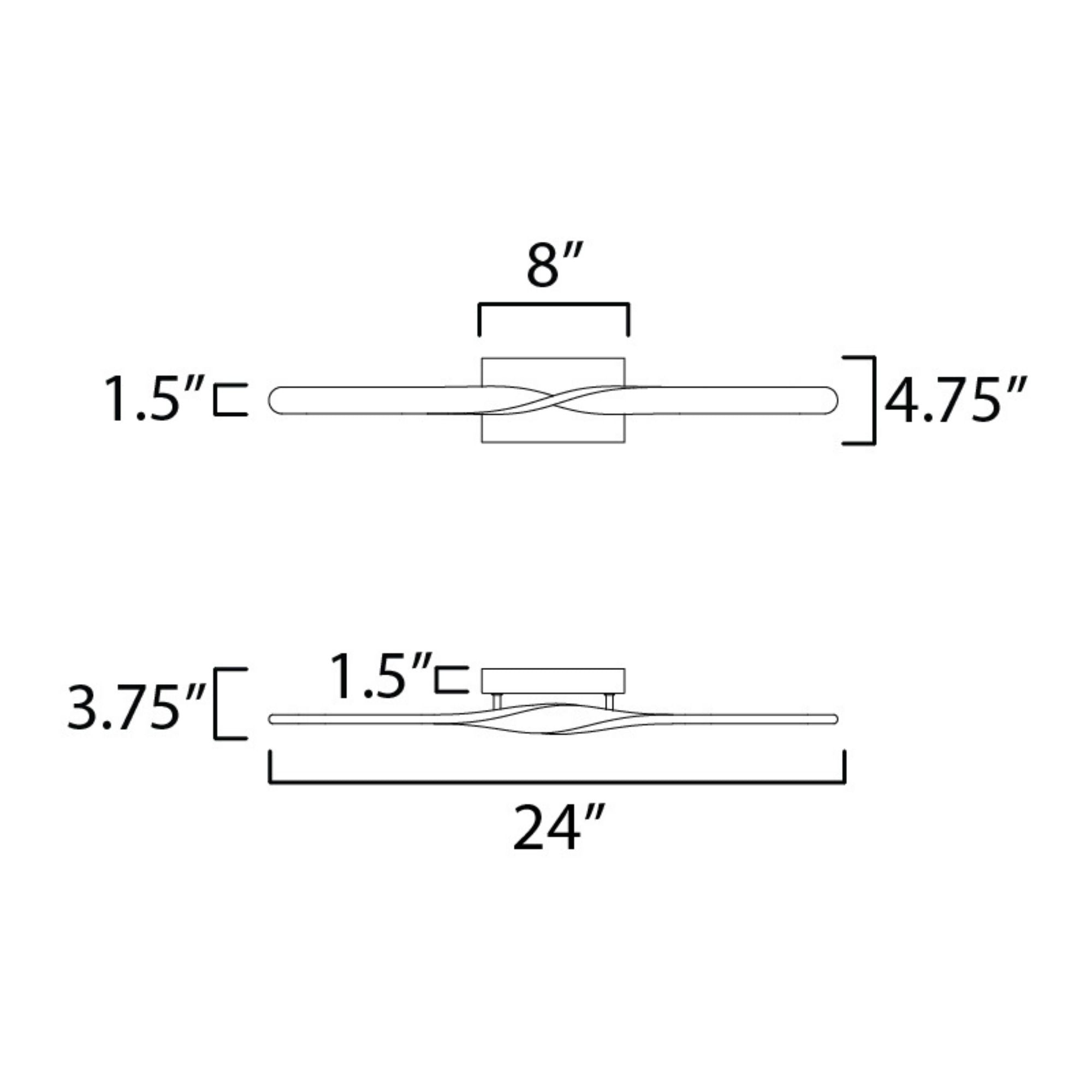 Pirouette 24" LED Bath Vanity, Black Finish