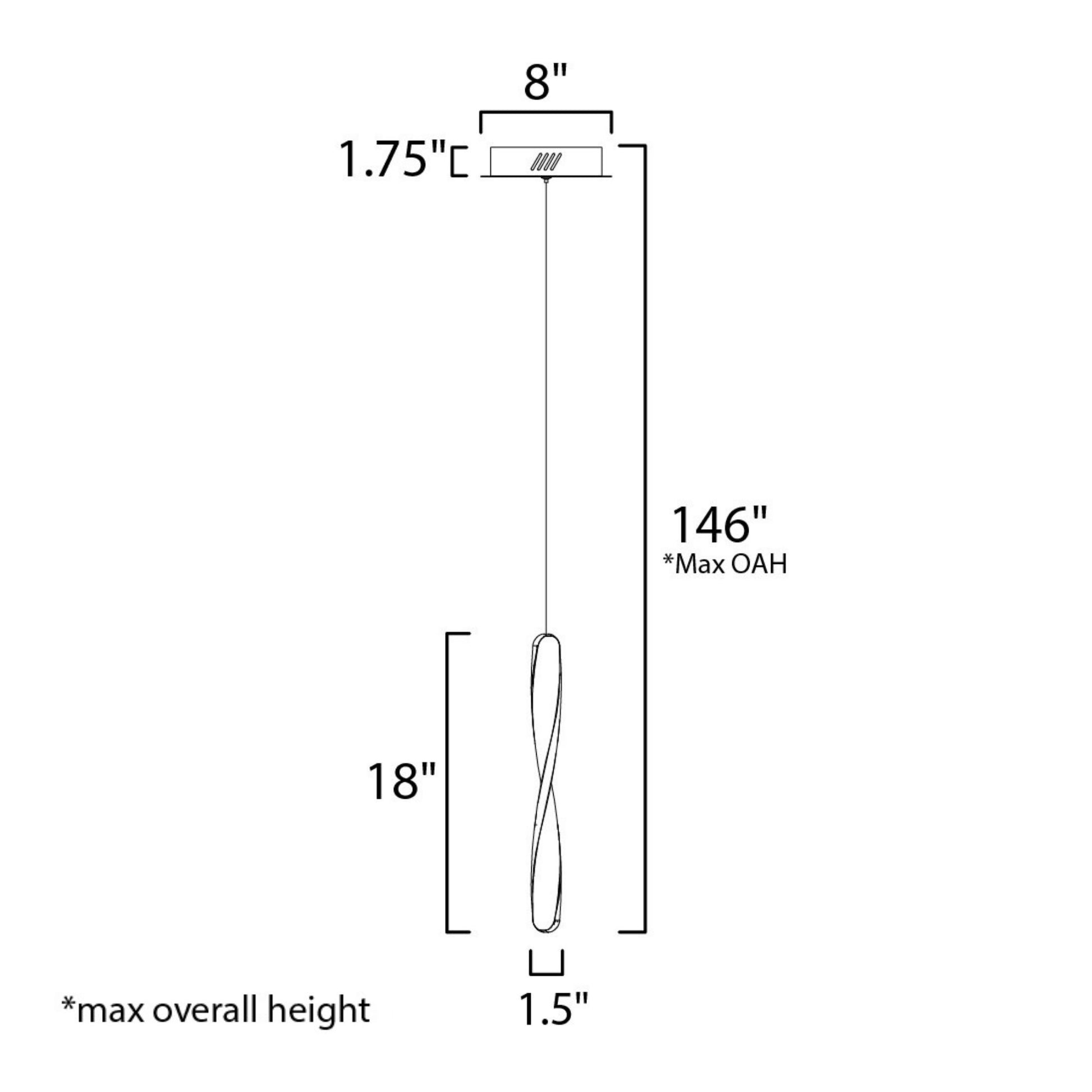 ET2 Lighting - Pirouette LED Mini Pendant, Black Finish | Bees Lighting