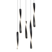 ET2 Lighting - Pirouette 16" 5-Light LED Pendant, Black Finish | Bees Lighting