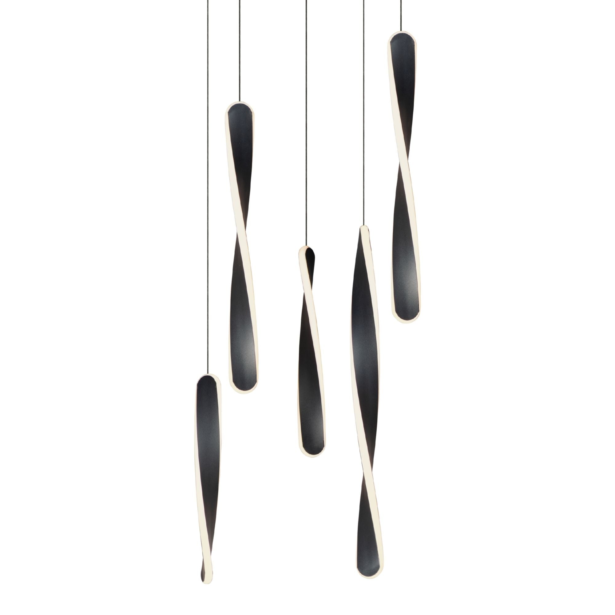 Pirouette 16" 5-Light LED Pendant, Black Finish