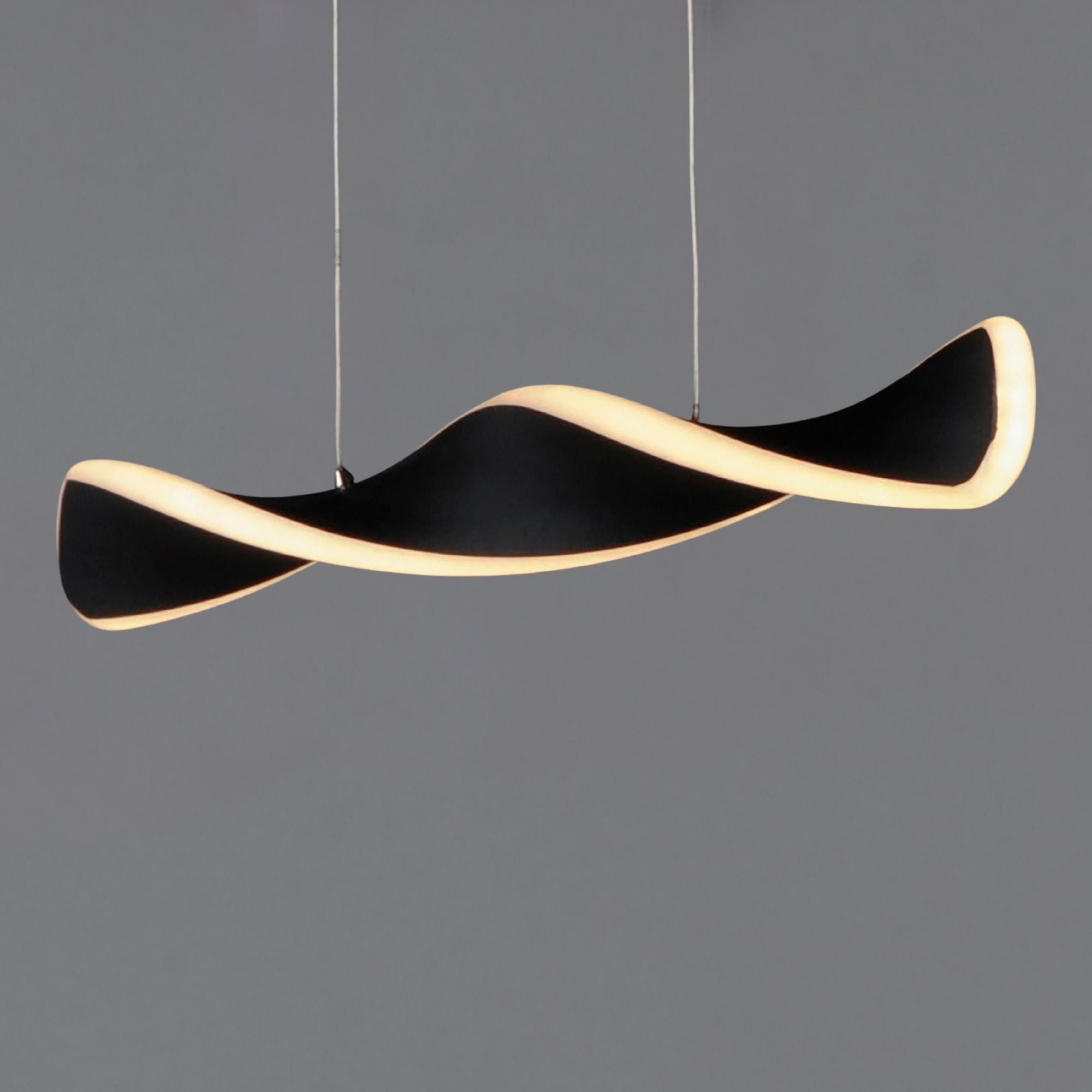 ET2 Lighting - Pirouette 40" Linear LED Pendant, Black Finish | Bees Lighting