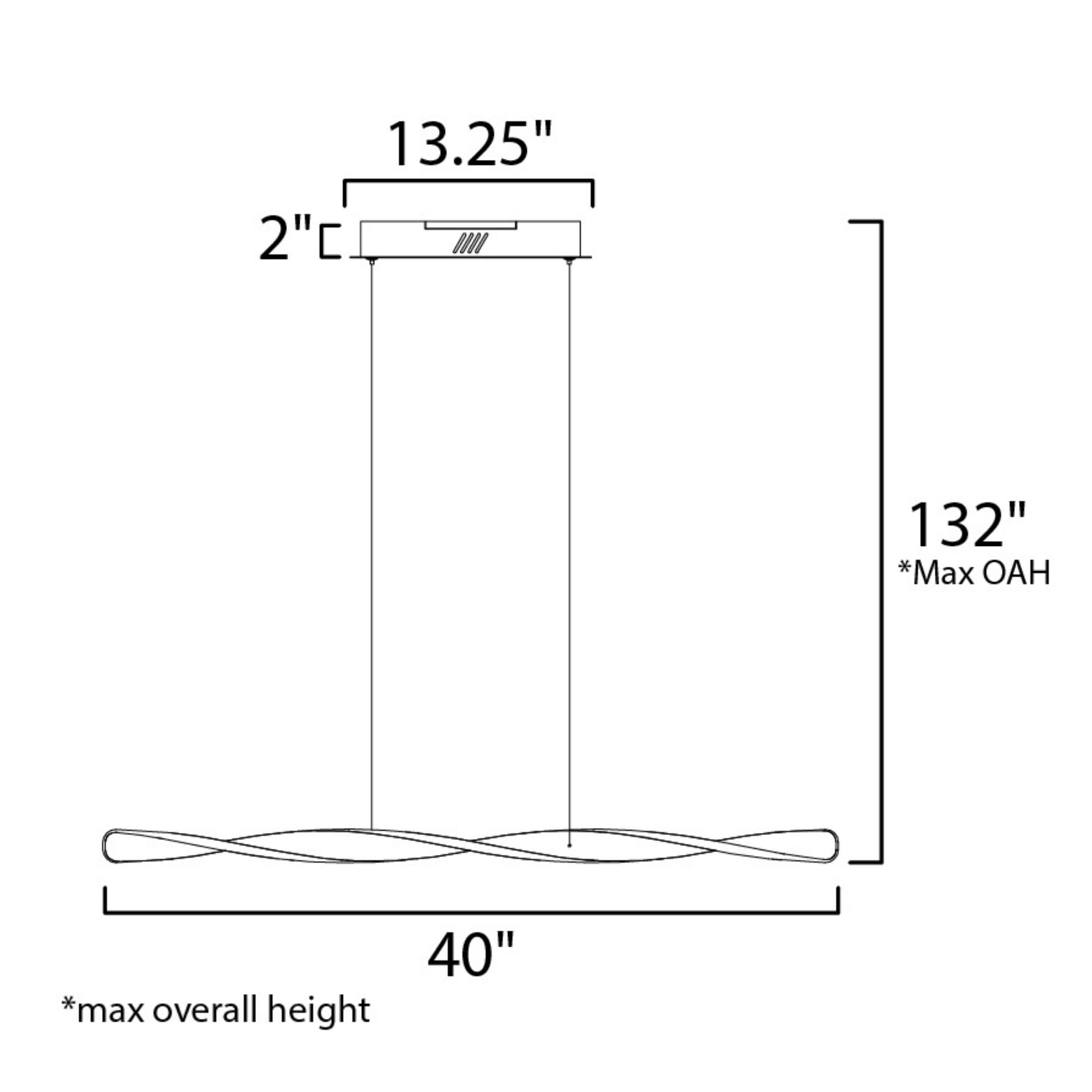 ET2 Lighting - Pirouette 40" Linear LED Pendant, Black Finish | Bees Lighting