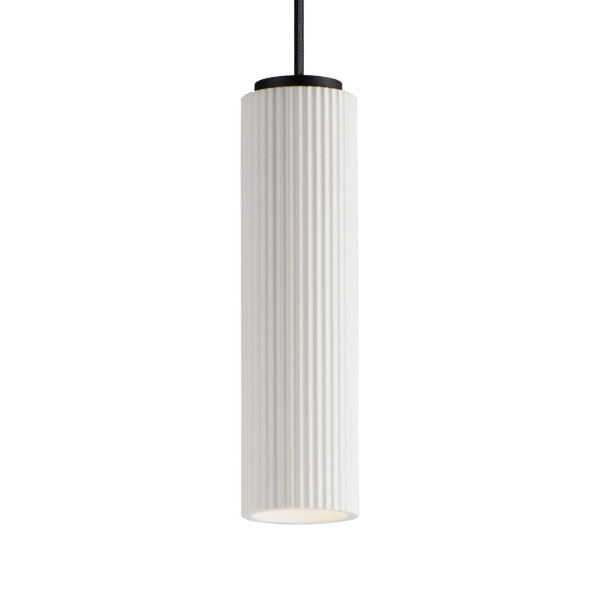 ET2 Lighting - Pleat LED Mini Plaster Pendant, Black & White Finish | Bees Lighting
