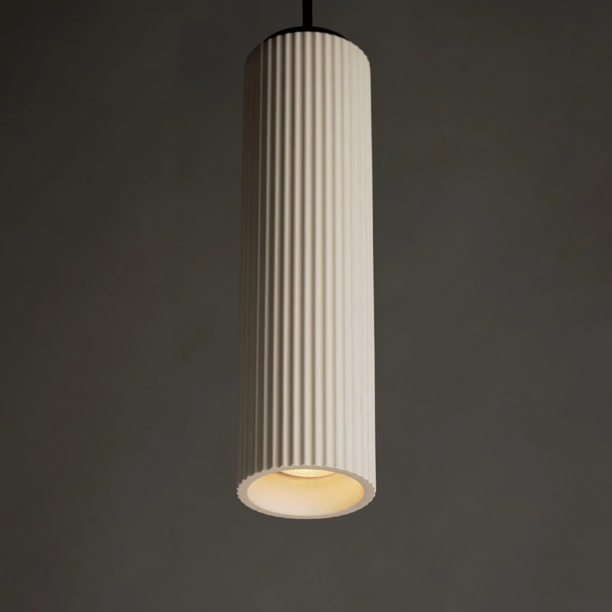 ET2 Lighting - Pleat LED Mini Plaster Pendant, Black & White Finish | Bees Lighting