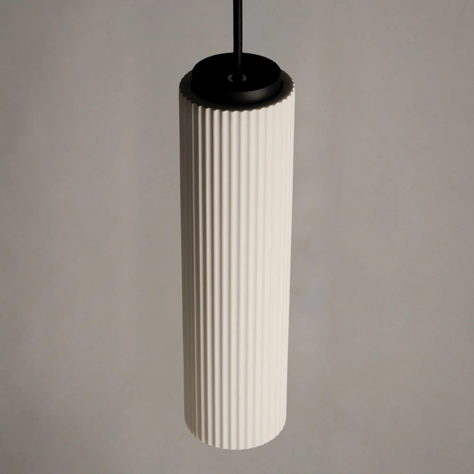 ET2 Lighting - Pleat LED Mini Plaster Pendant, Black & White Finish | Bees Lighting