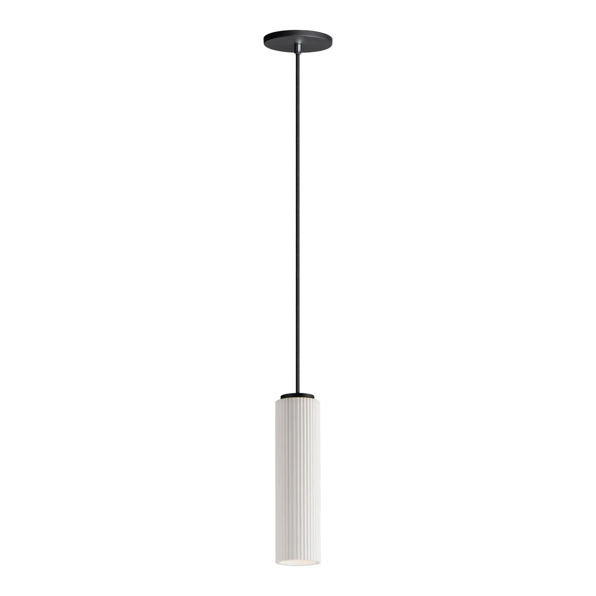 ET2 Lighting - Pleat LED Mini Plaster Pendant, Black & White Finish | Bees Lighting
