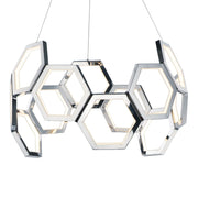 ET2 Lighting - Polygon 30" Hexagonal LED Pendant, Polished Chrome Finish | Bees Lighting