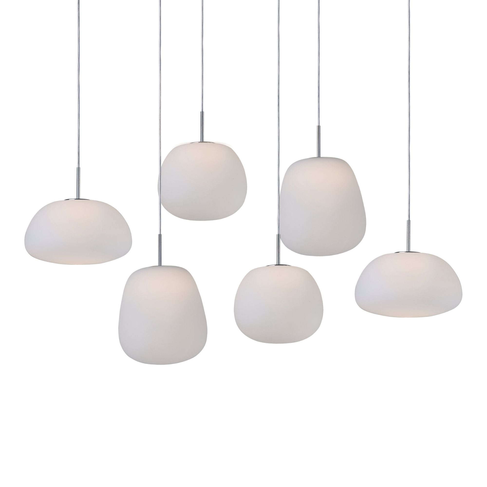 Puffs 26" 6-Light Linear LED Pendant, White Finish