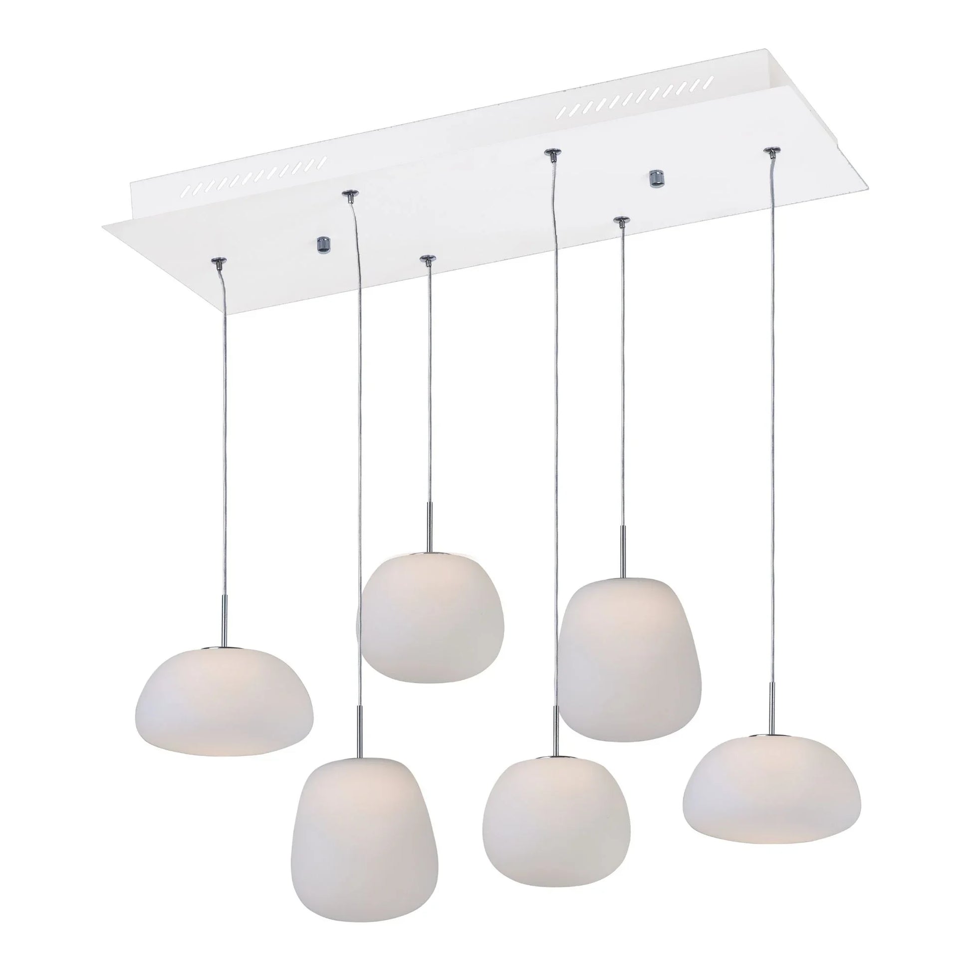 ET2 Lighting - Puffs 26" 6-Light Linear LED Pendant, White Finish | Bees Lighting