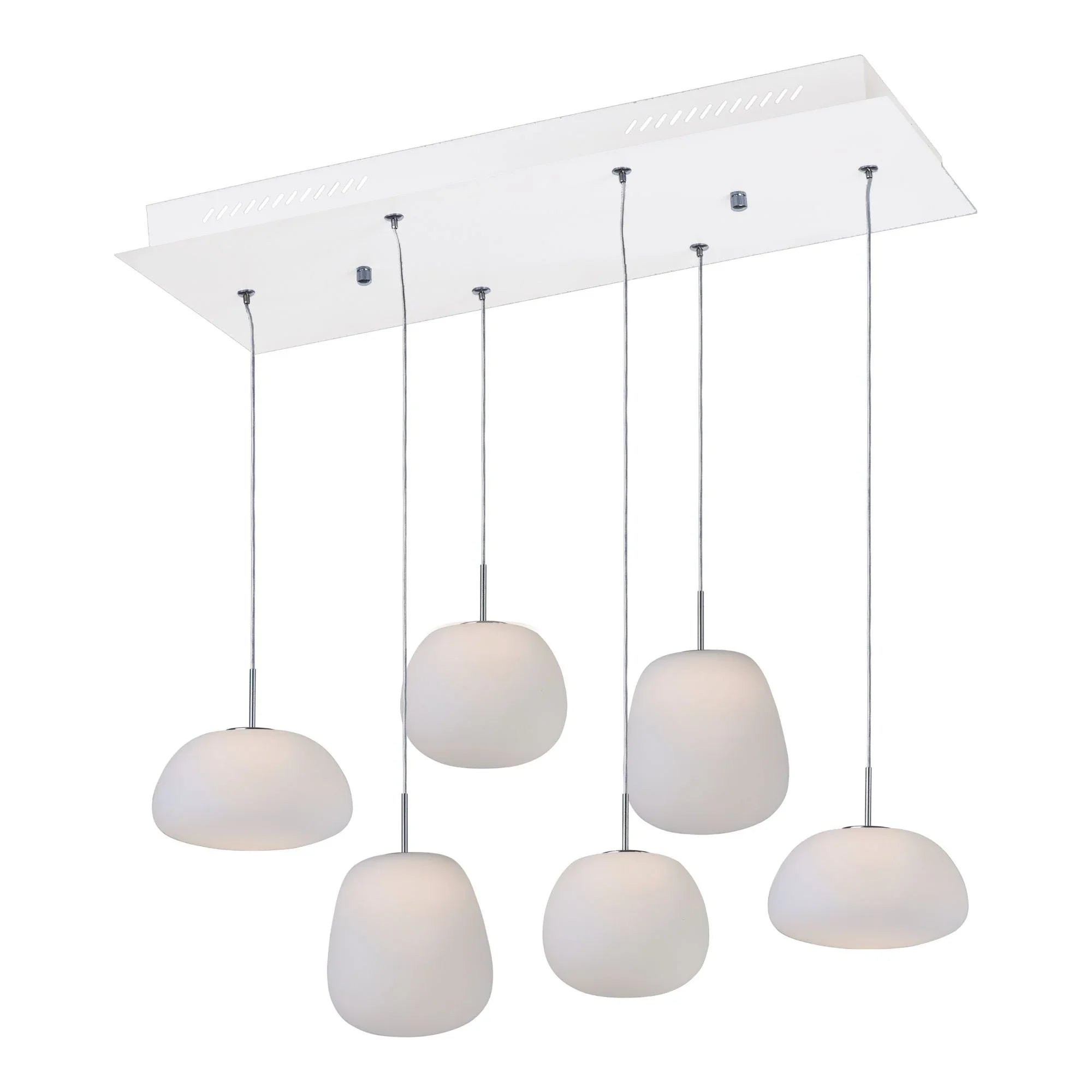 ET2 Lighting - Puffs 26" 6-Light Linear LED Pendant, White Finish | Bees Lighting