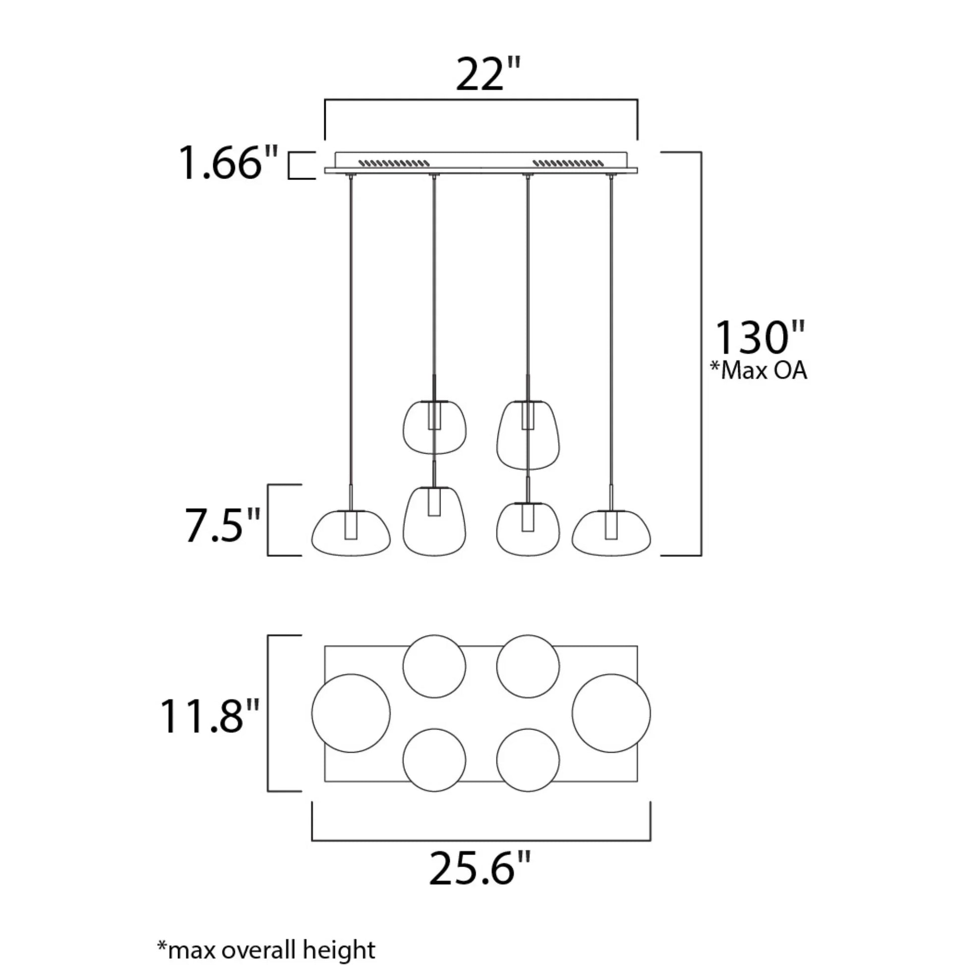 ET2 Lighting - Puffs 26" 6-Light Linear LED Pendant, White Finish | Bees Lighting