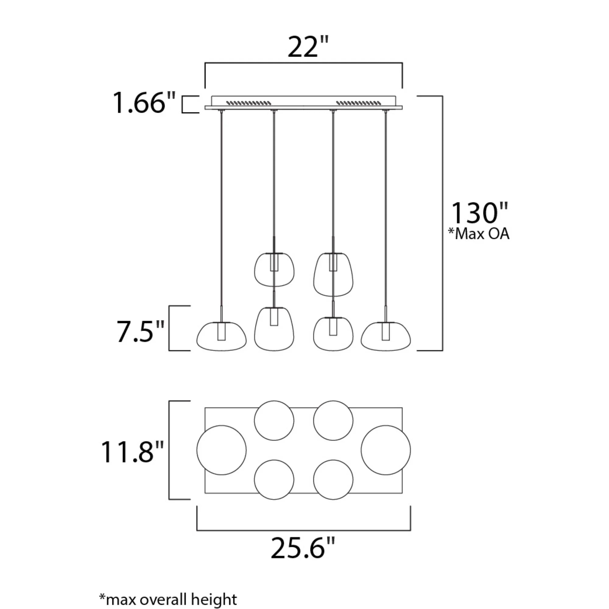 ET2 Lighting - Puffs 26" 6-Light Linear LED Pendant, White Finish | Bees Lighting