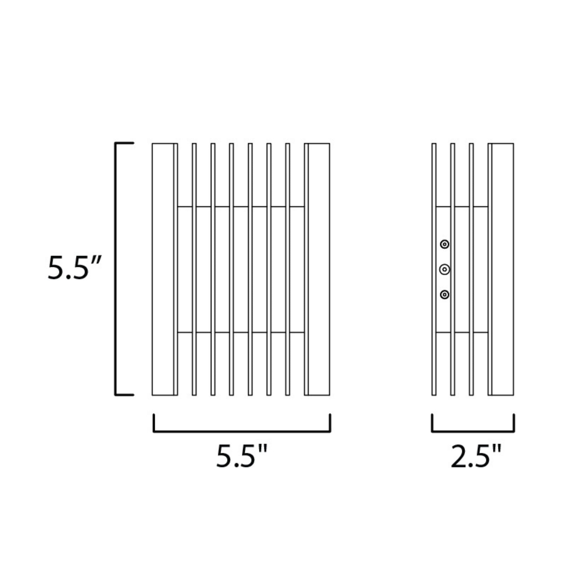 ET2 Lighting - Rampart 6" Small LED Outdoor Wall Sconce, Black Finish | Bees Lighting