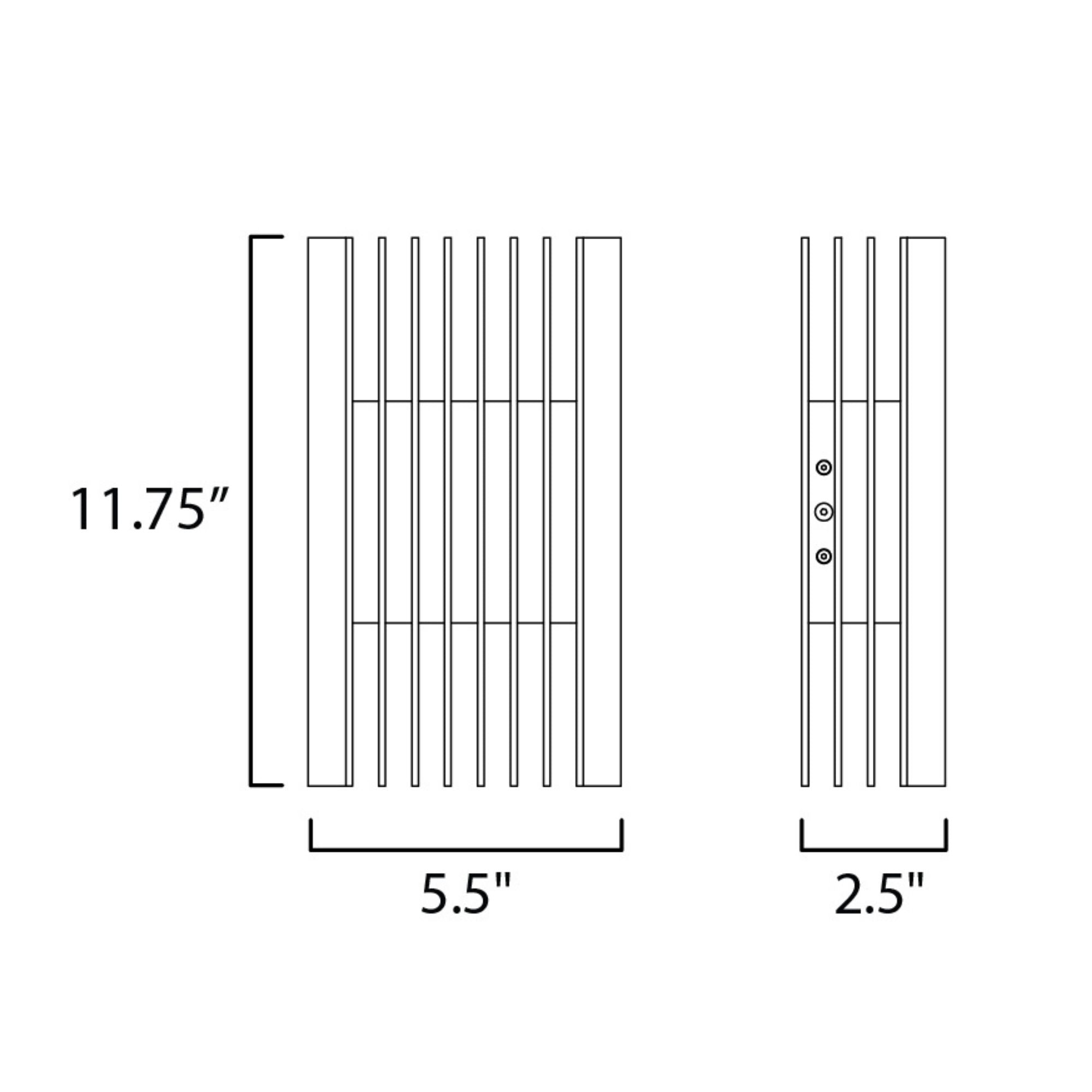 ET2 Lighting - Rampart 12" Medium LED Outdoor Wall Sconce, Black Finish | Bees Lighting