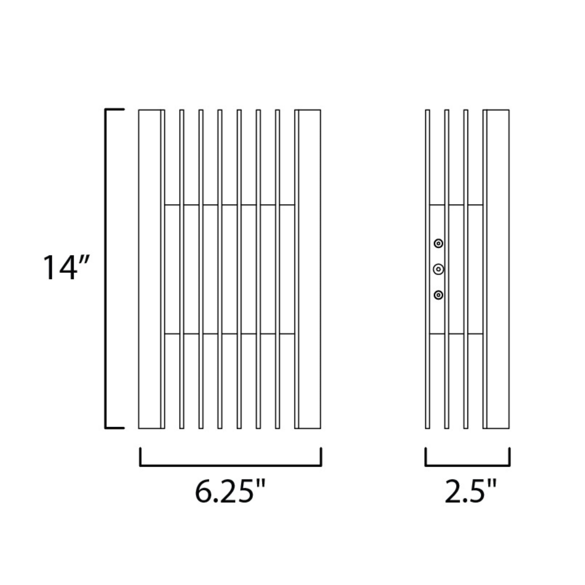 ET2 Lighting - Rampart 14" Large LED Outdoor Wall Sconce, Black Finish | Bees Lighting