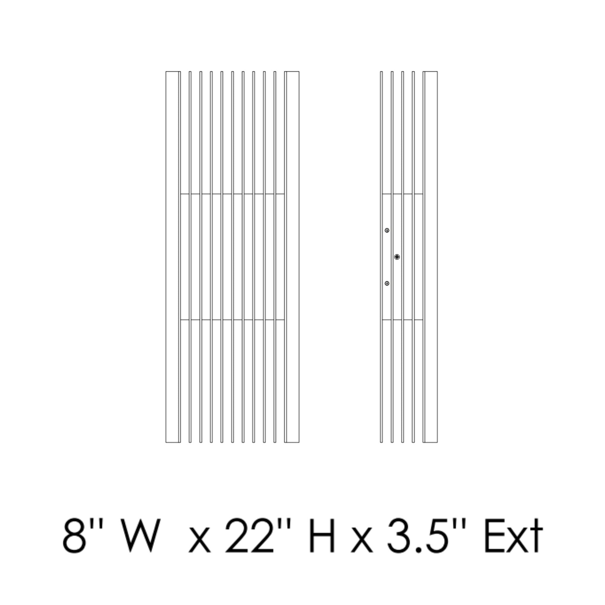 ET2 Lighting - Rampart 22" Large LED Outdoor Wall Sconce, Black Finish | Bees Lighting