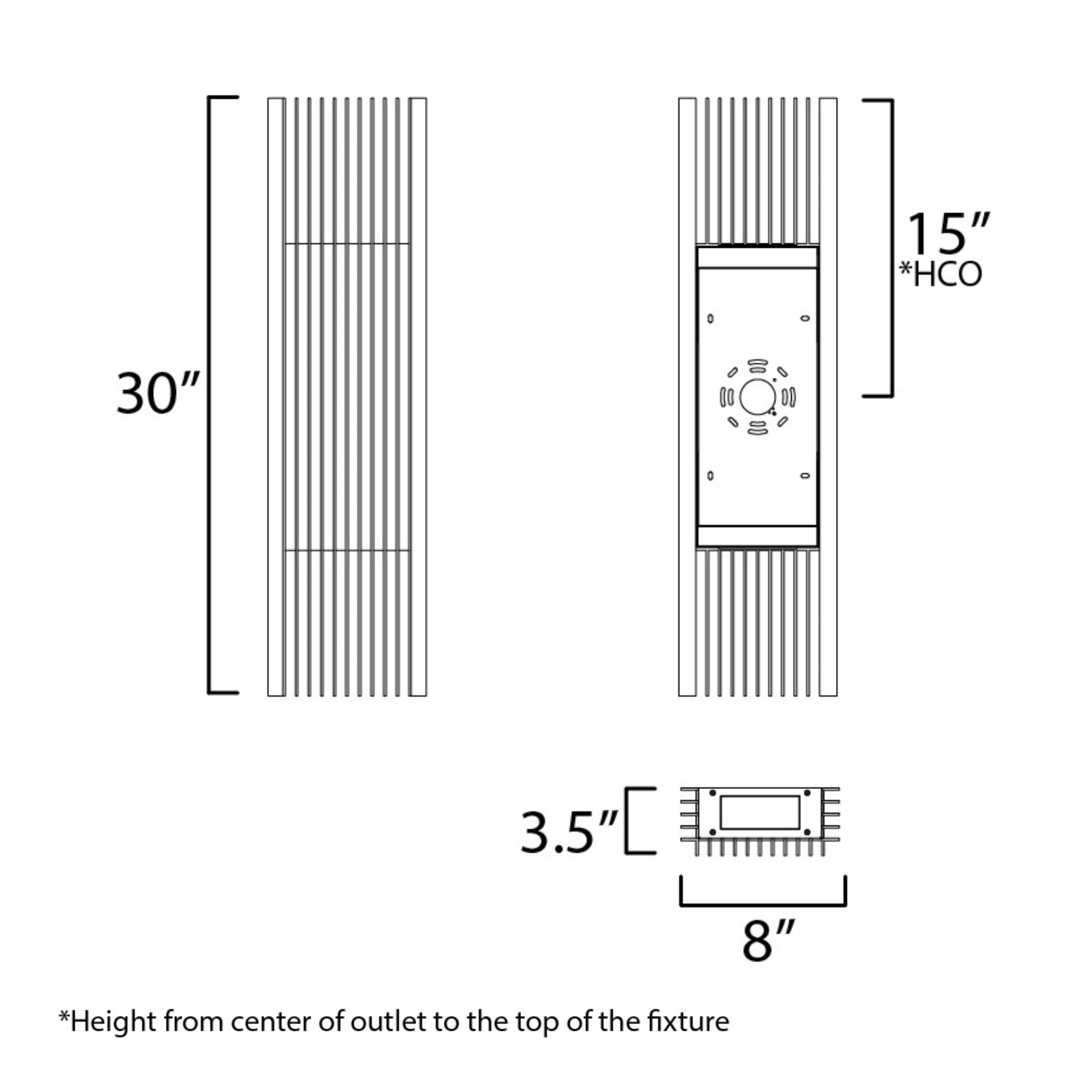 Rampart 30" XL LED Outdoor Wall Sconce, Black Finish