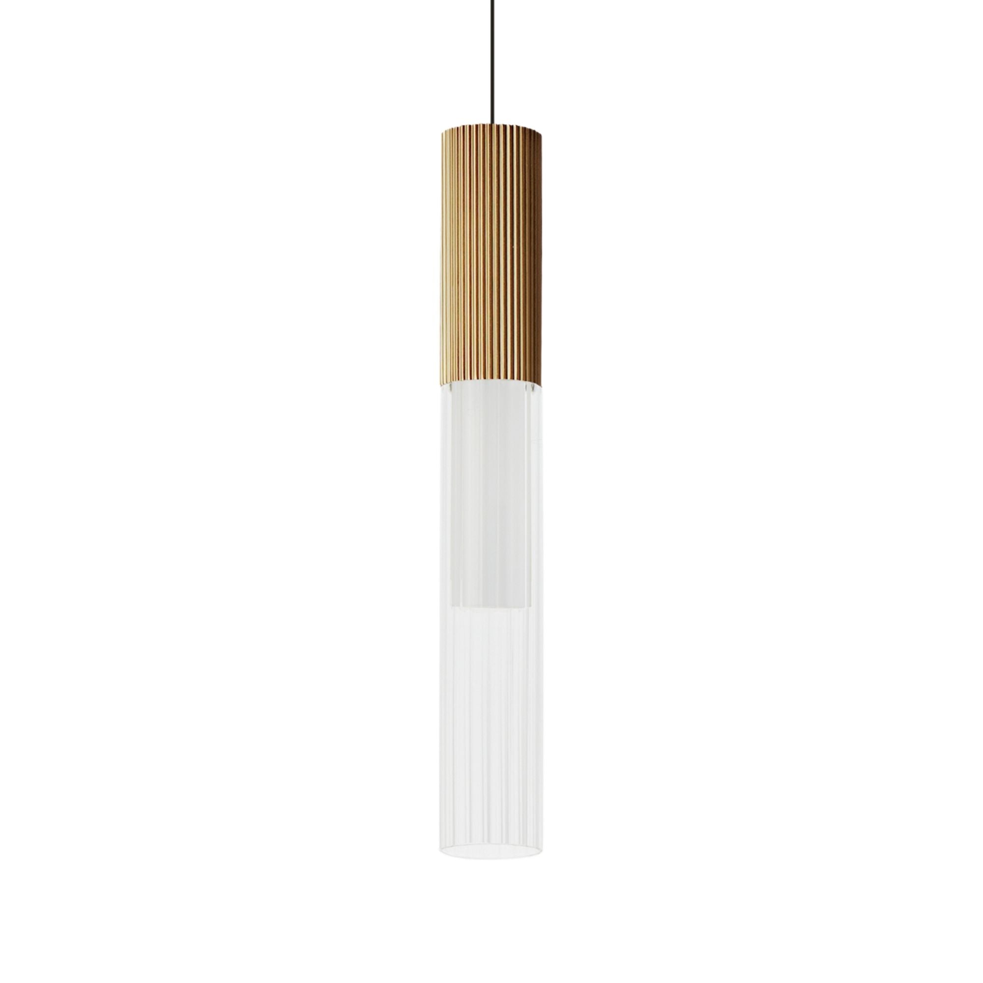 Reeds Cable Mini LED Pendant, Gold Finish
