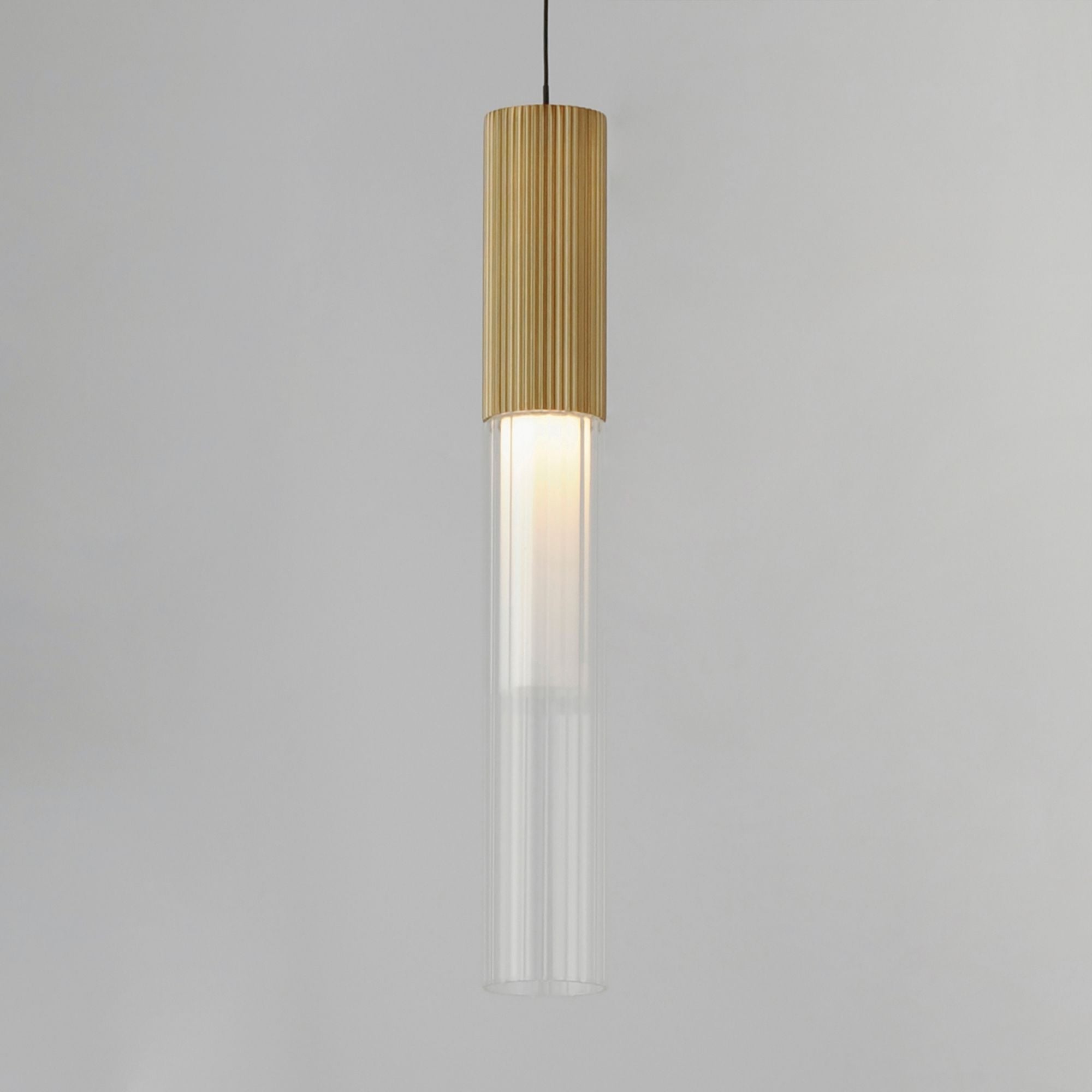 Reeds Cable Mini LED Pendant, Gold Finish