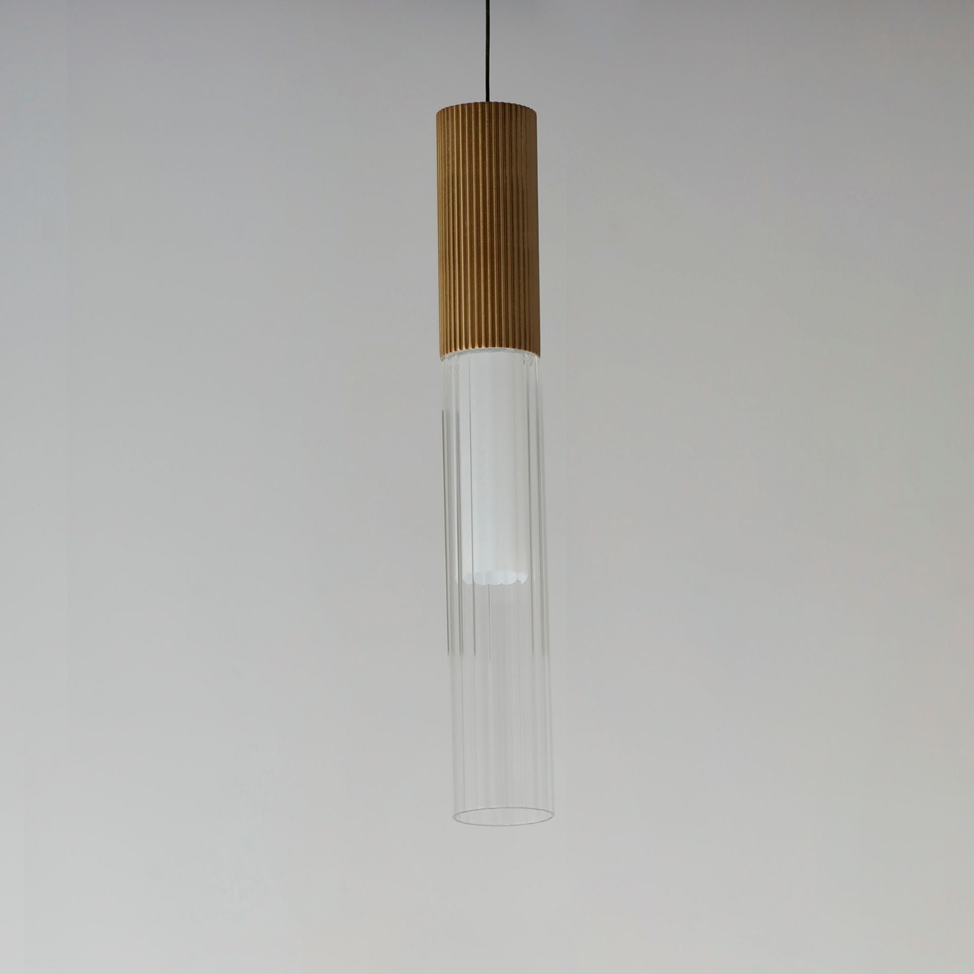 Reeds Cable Mini LED Pendant, Gold Finish