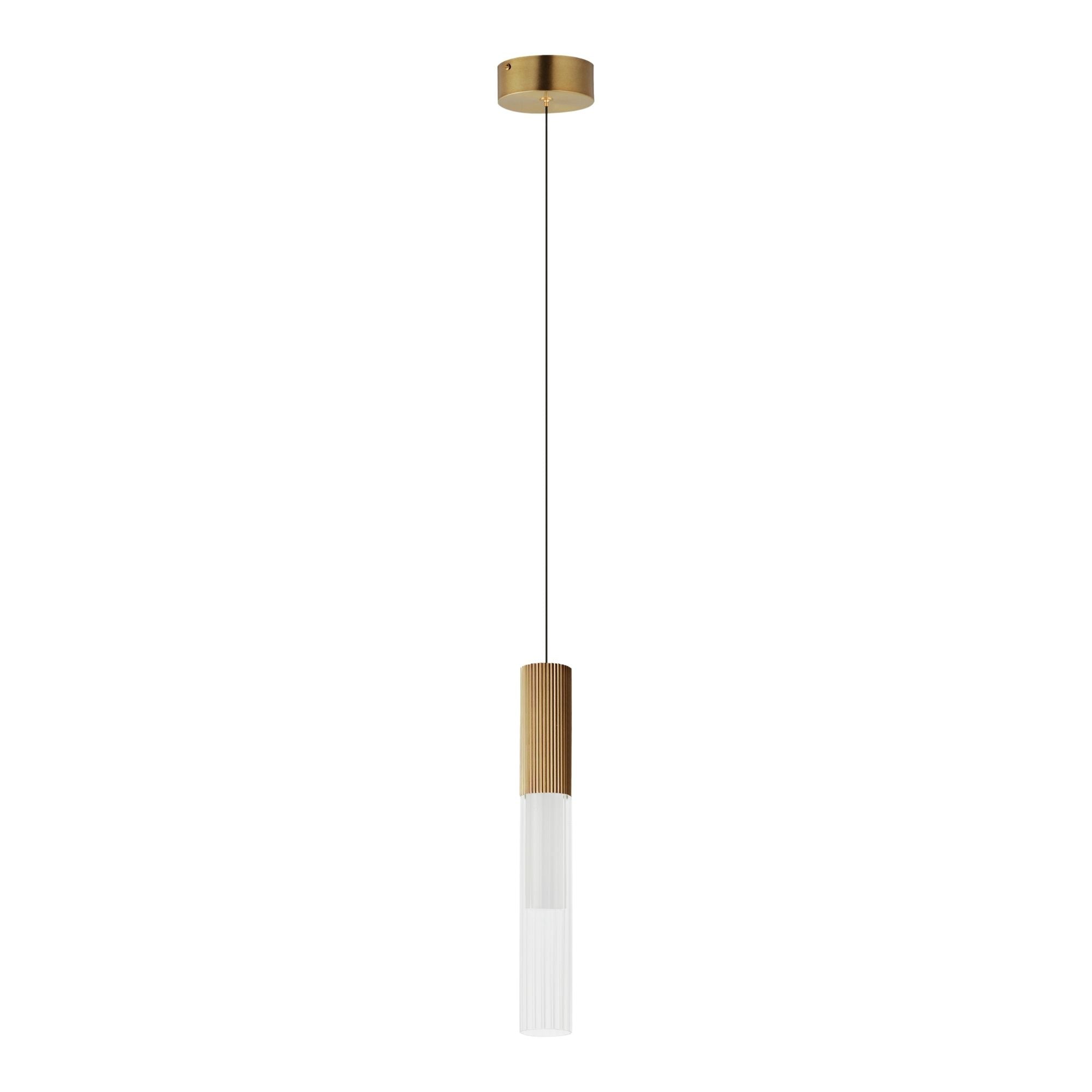 Reeds Cable Mini LED Pendant, Gold Finish