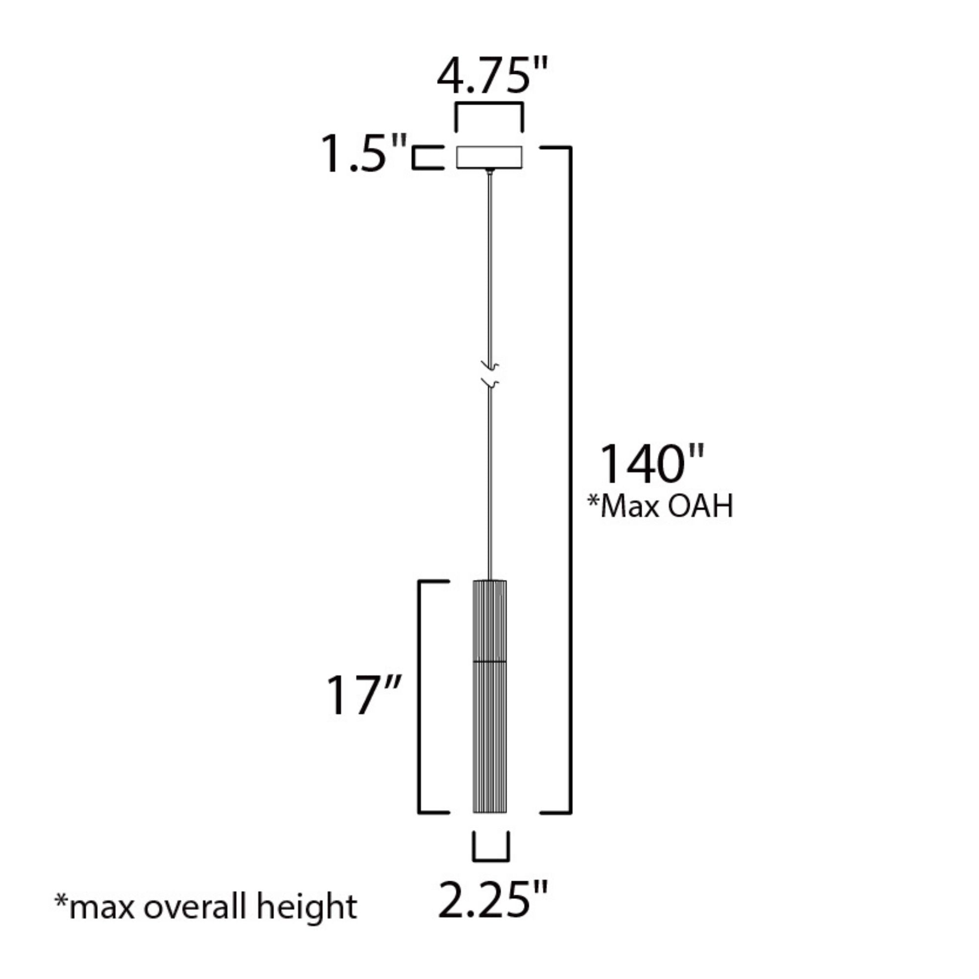 Reeds Cable Mini LED Pendant, Gold Finish