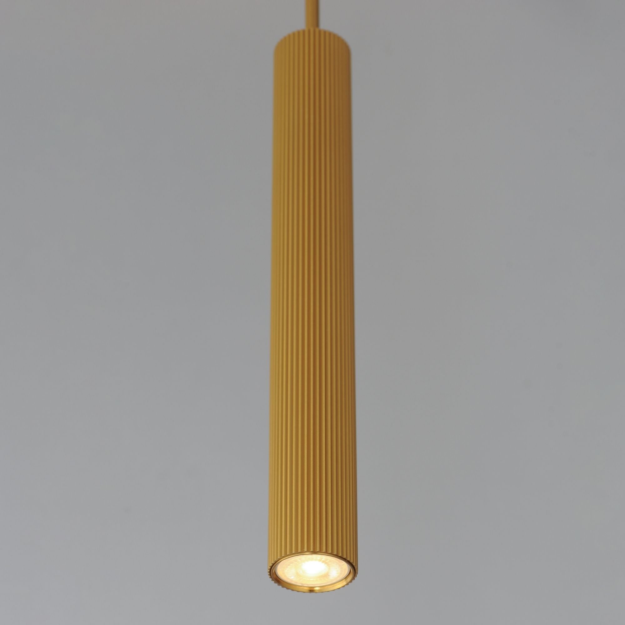 Reeds Stem Hung Mini LED Pendant, Gold Finish