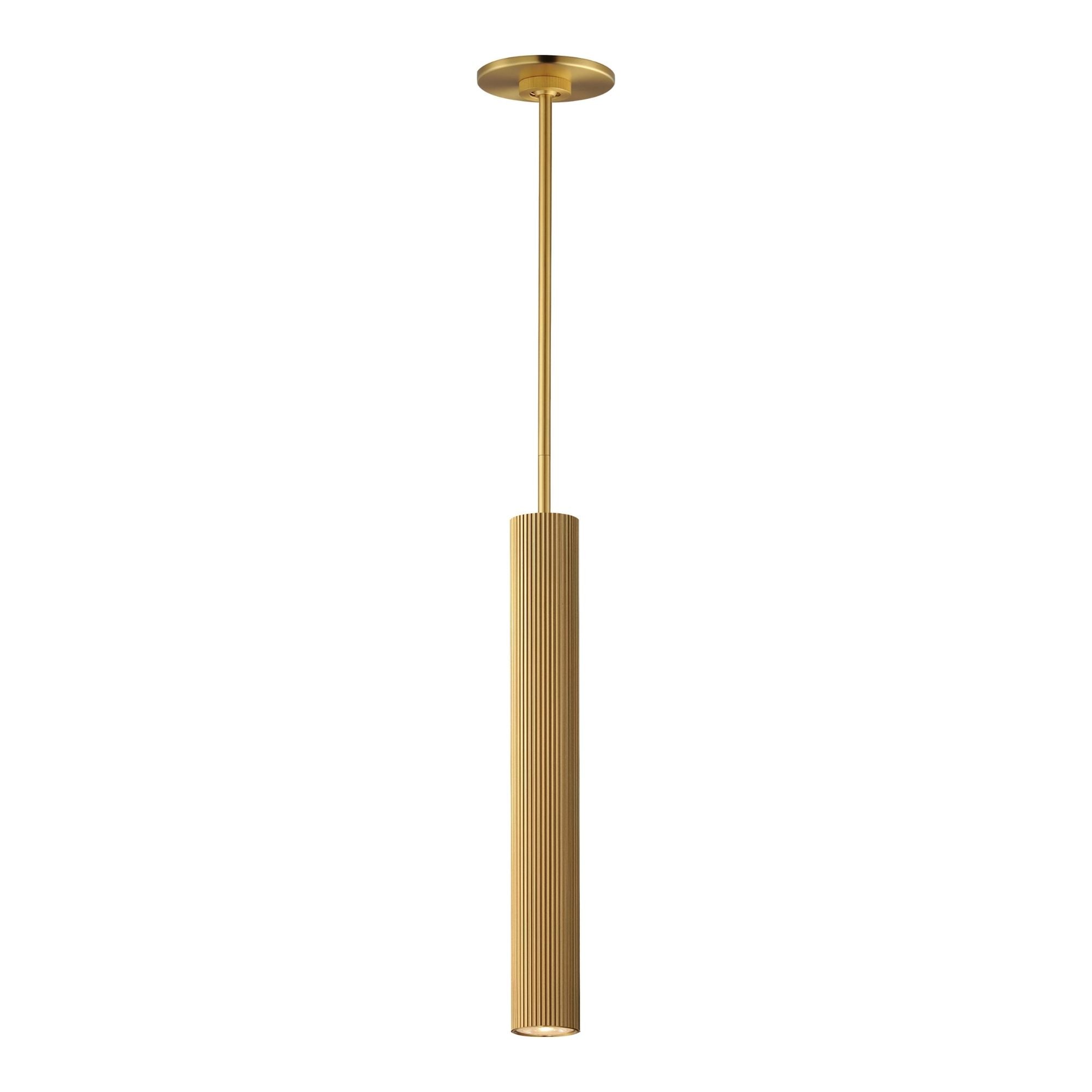 Reeds Stem Hung Mini LED Pendant, Gold Finish