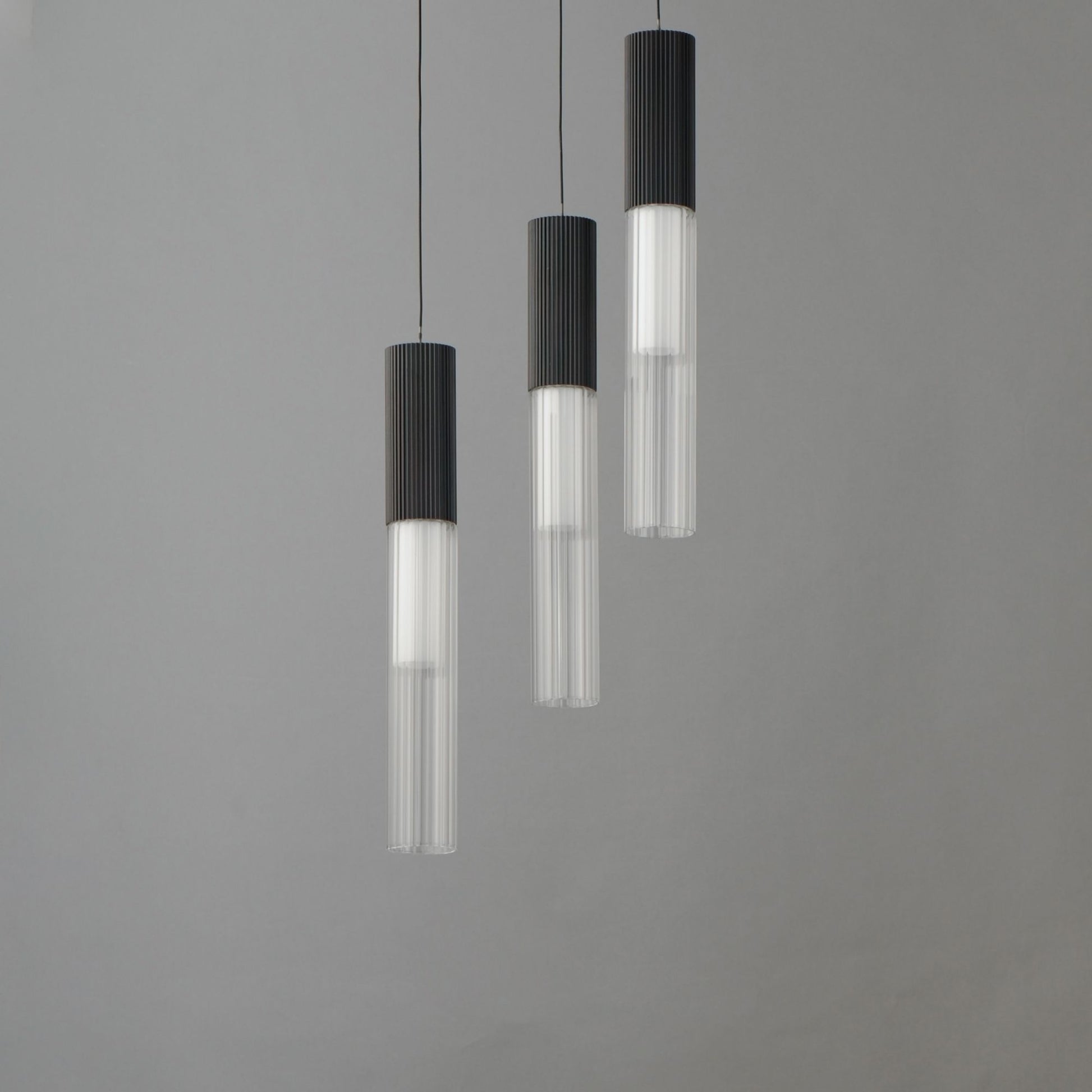 ET2 Lighting - Reeds 12" 3-Light LED Pendant, Black Finish | Bees Lighting