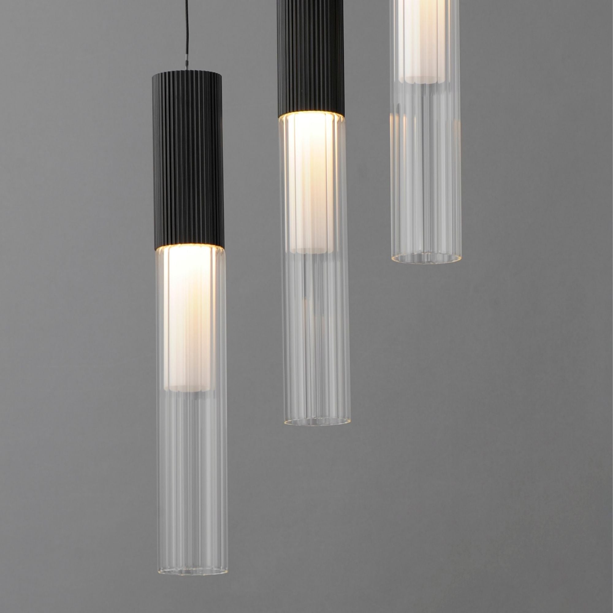 ET2 Lighting - Reeds 12" 3-Light LED Pendant, Black Finish | Bees Lighting