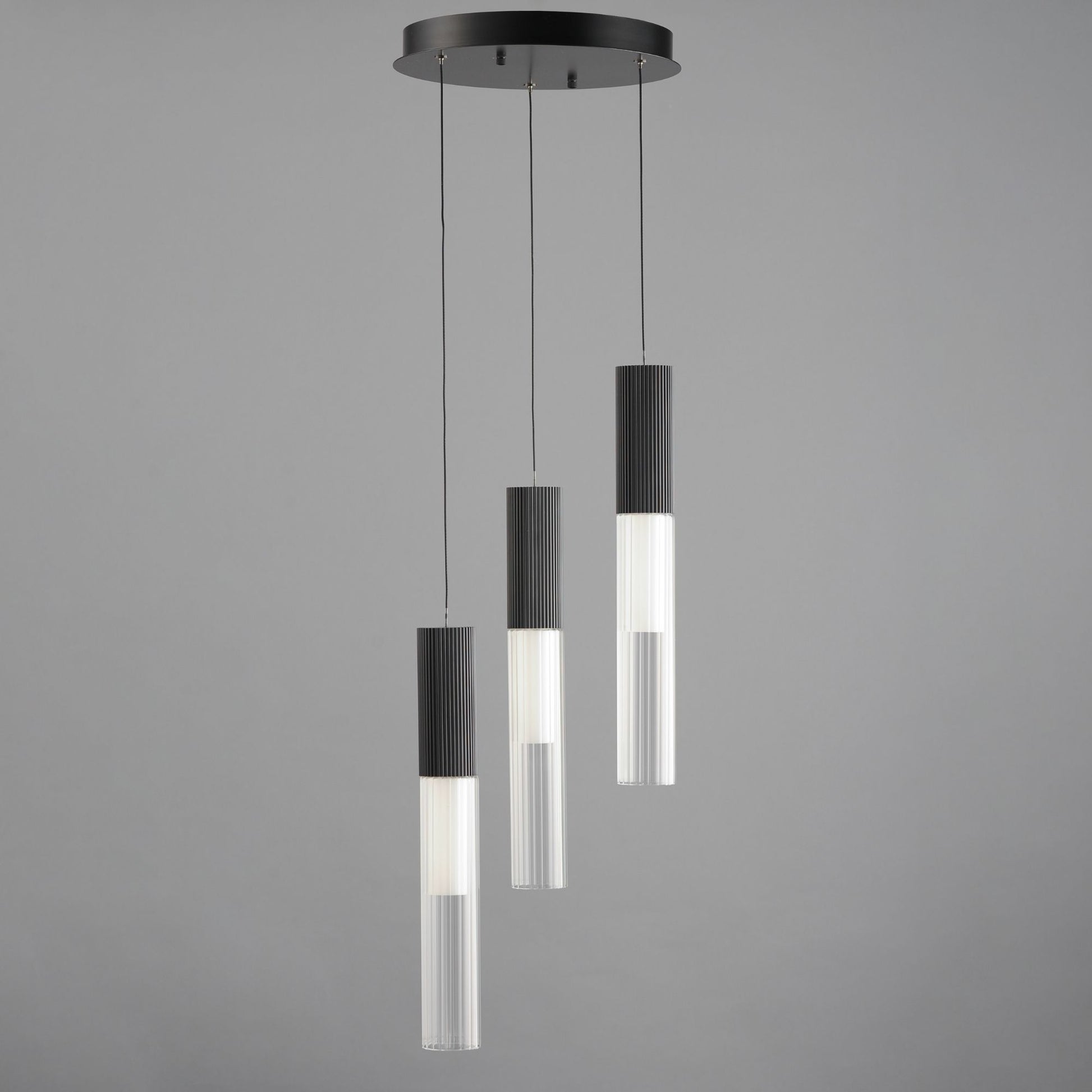 ET2 Lighting - Reeds 12" 3-Light LED Pendant, Black Finish | Bees Lighting
