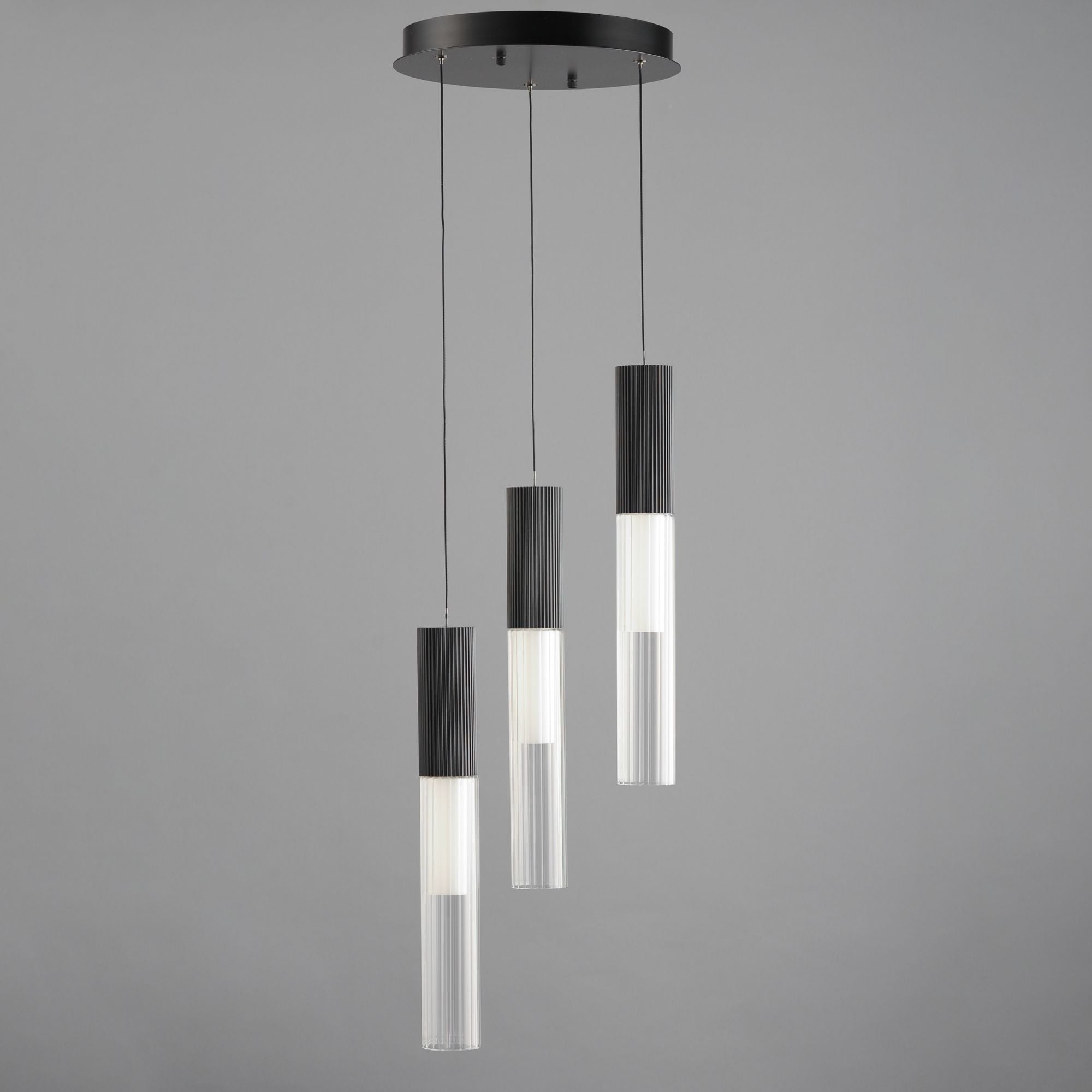 ET2 Lighting - Reeds 12" 3-Light LED Pendant, Black Finish | Bees Lighting
