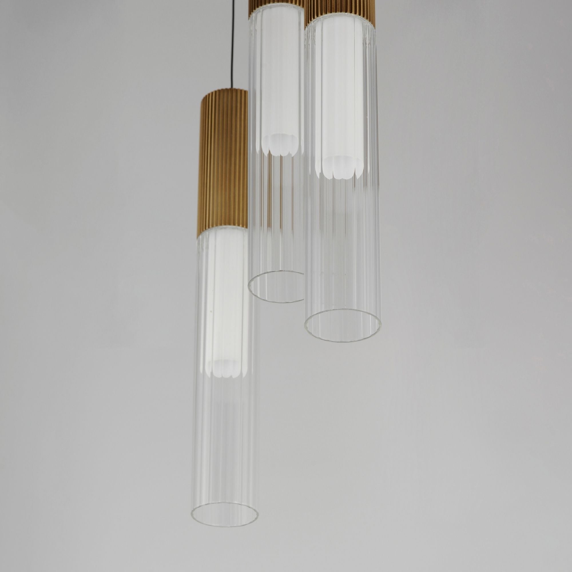 Reeds 12" 3-Light LED Pendant, Gold Finish