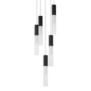 Reeds 14" 5-Light LED Pendant, Black Finish