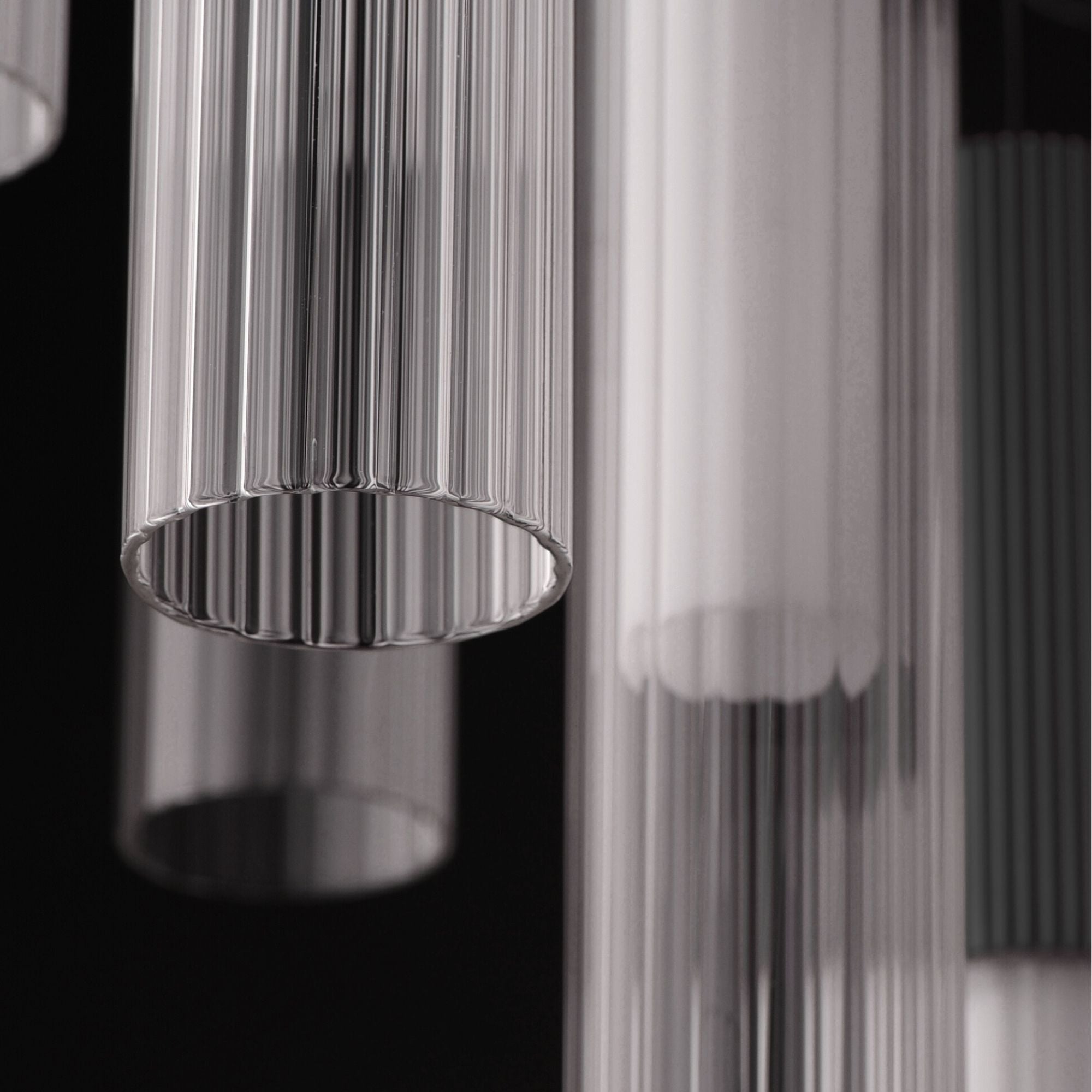 Reeds 14" 5-Light LED Pendant, Black Finish