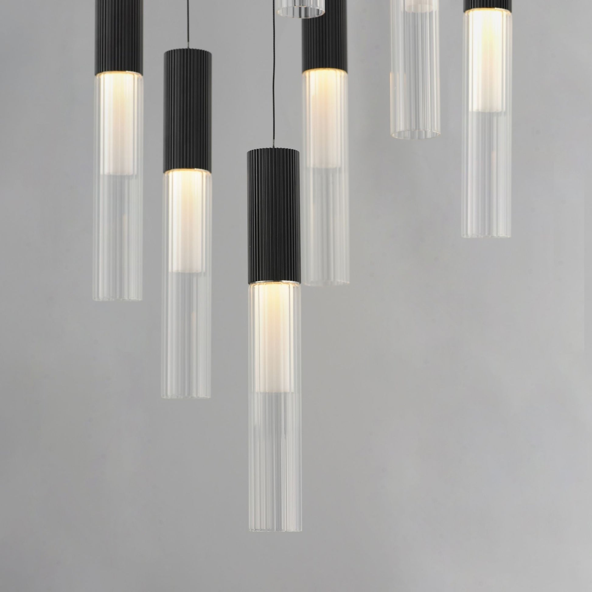 ET2 Lighting - Reeds 21" 12-Light LED Pendant, Black Finish | Bees Lighting