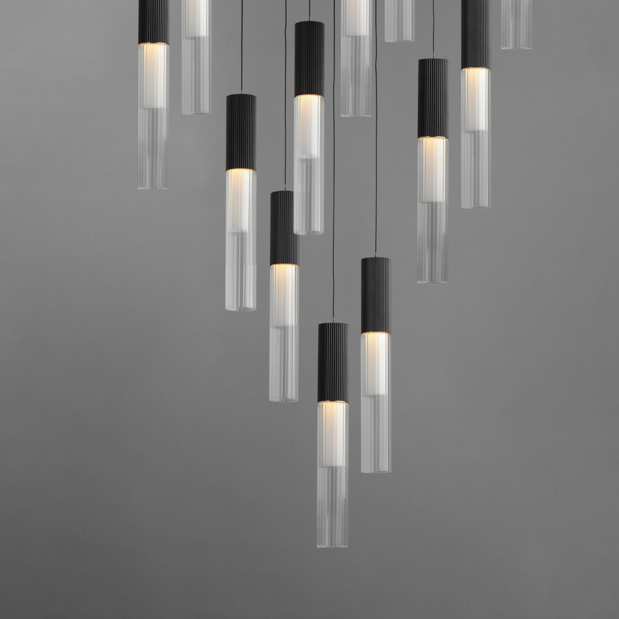 ET2 Lighting - Reeds 21" 12-Light LED Pendant, Black Finish | Bees Lighting