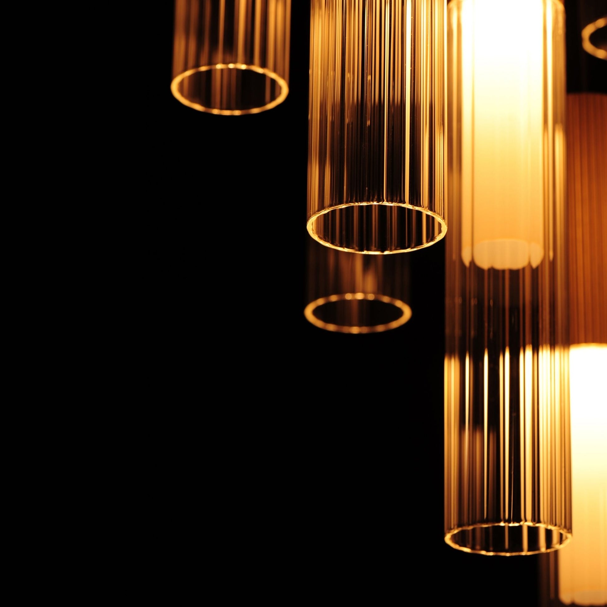ET2 Lighting - Reeds 21" 12-Light LED Pendant, Gold Finish | Bees Lighting