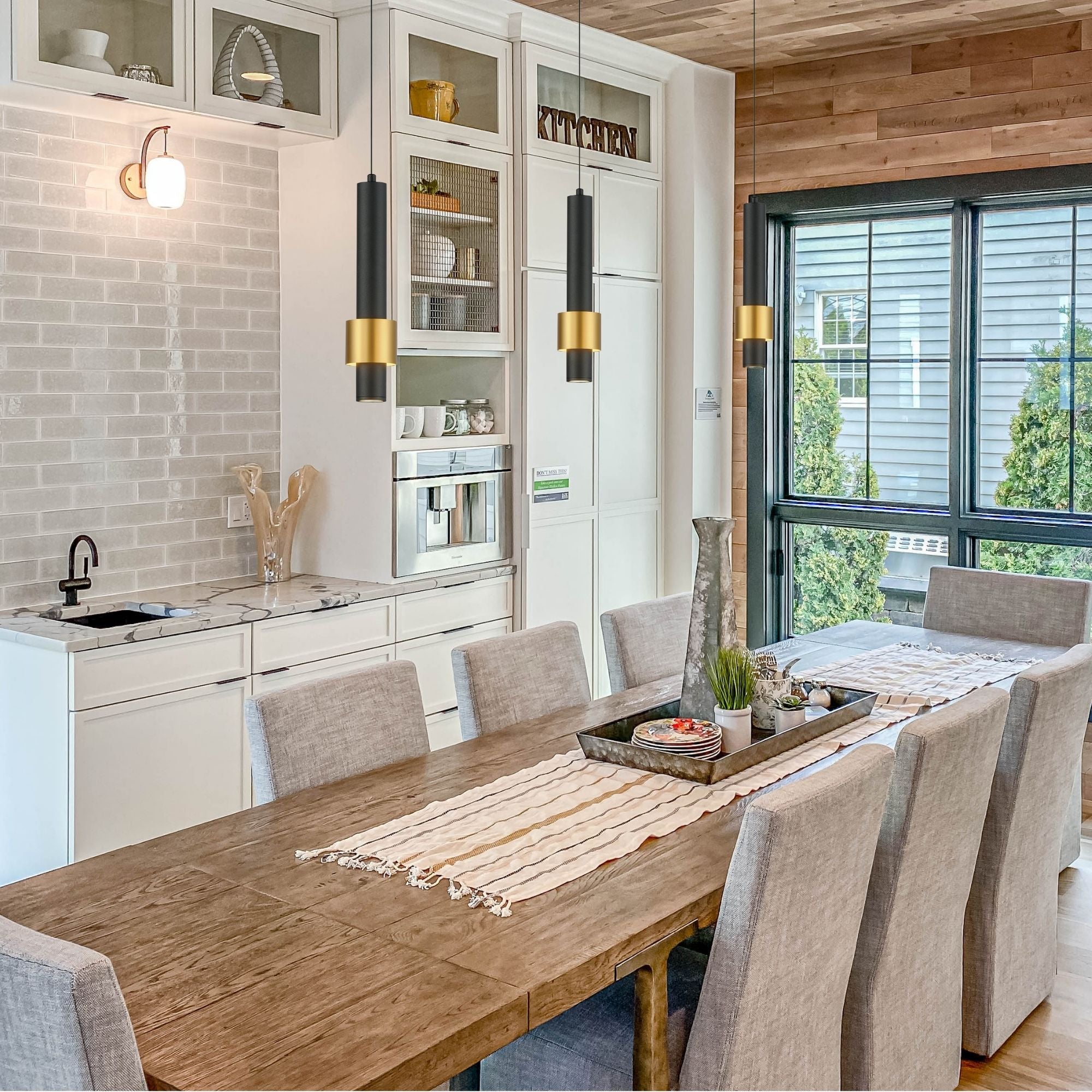 Reveal LED Mini Pendant, Black & Gold Finish