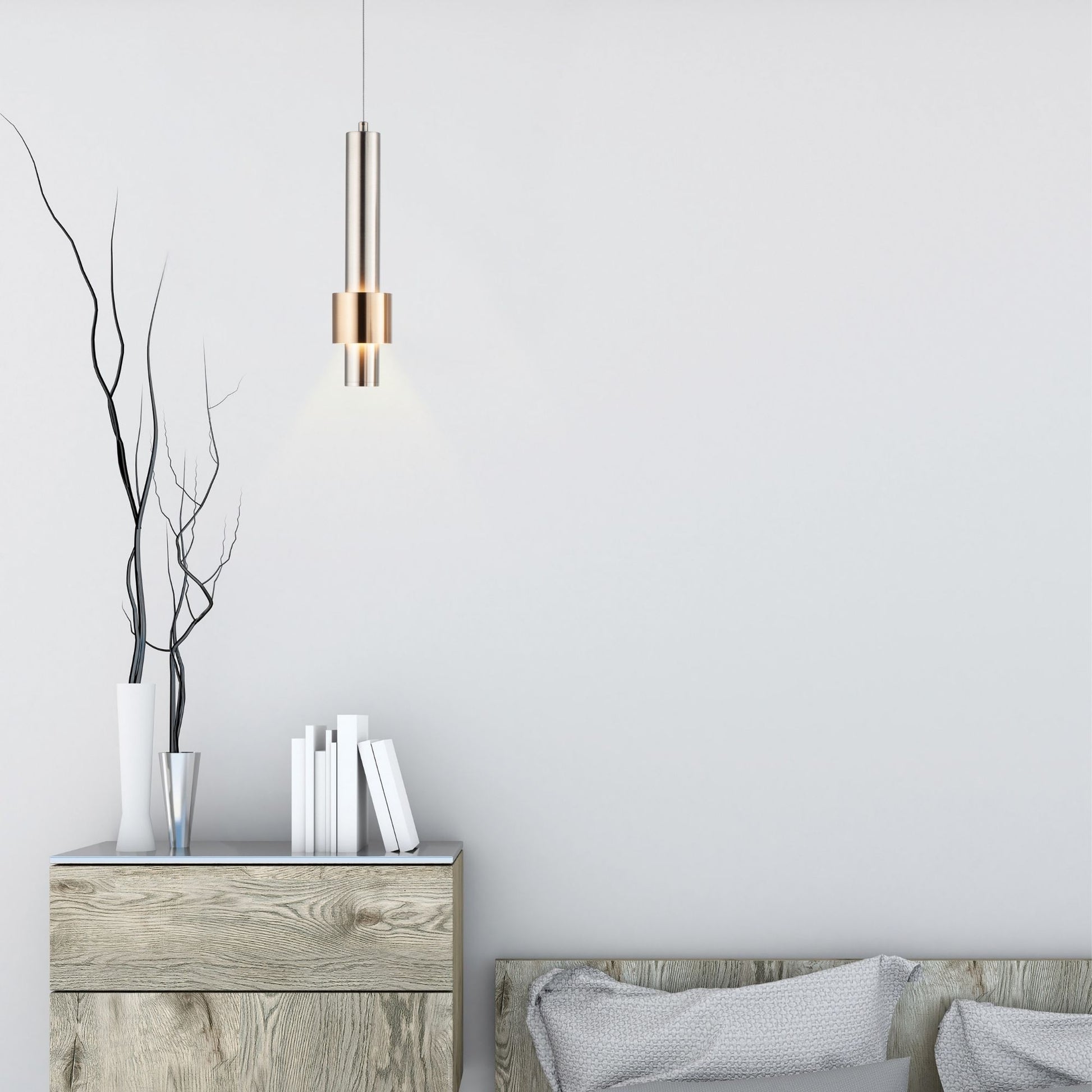 ET2 Lighting - Reveal LED Mini Pendant, Satin Nickel & Satin Brass Finish | Bees Lighting