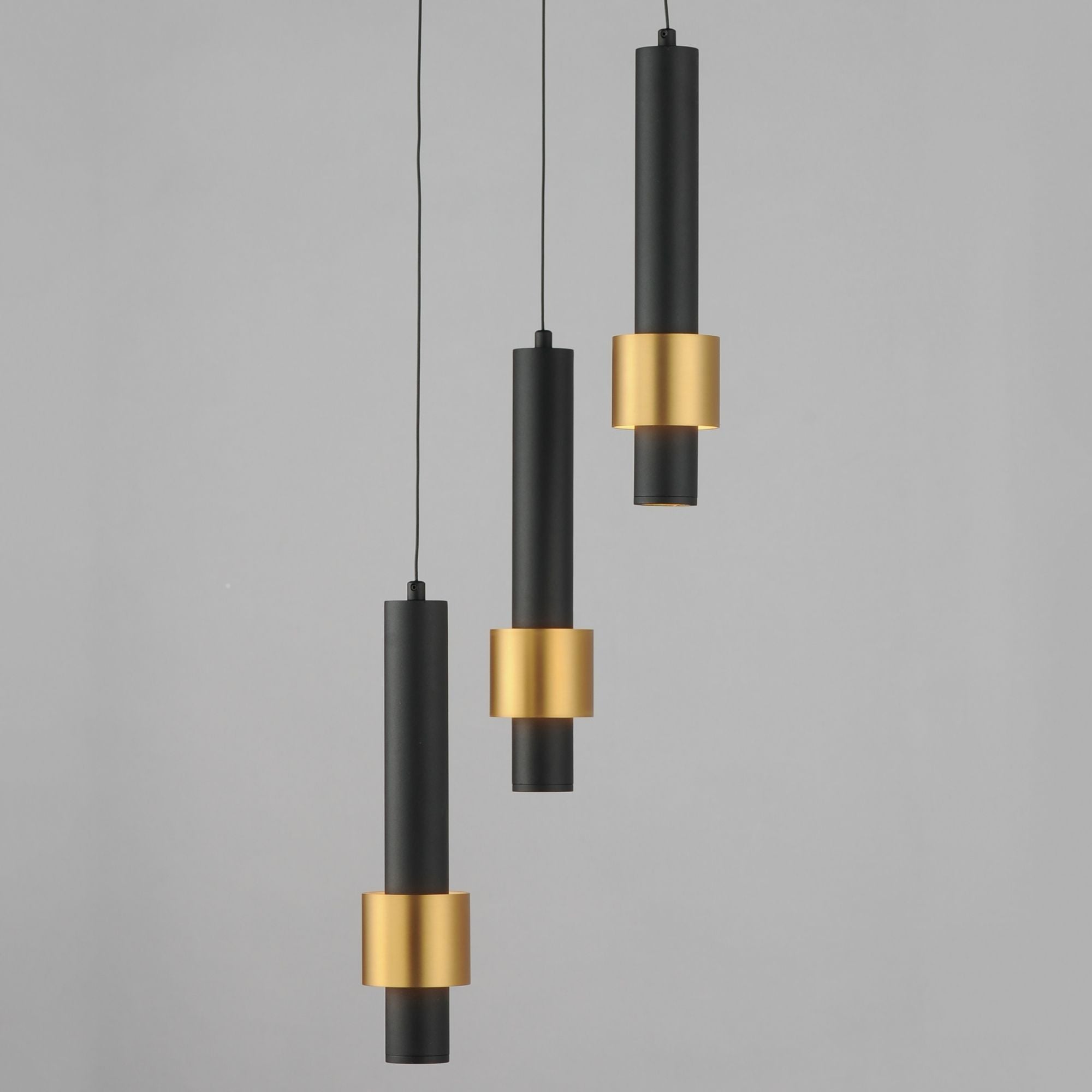 Reveal 11" 3-Light LED Pendant, Black & Gold Finish