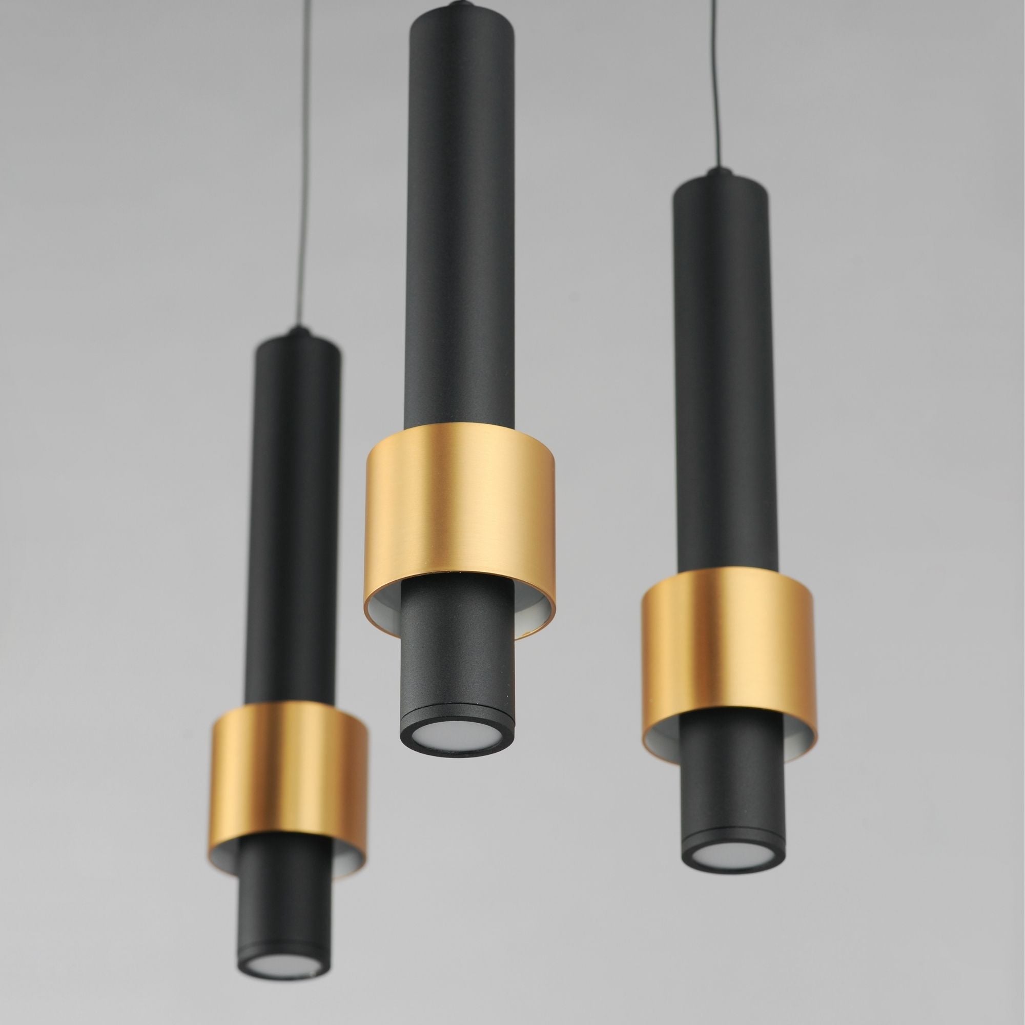 Reveal 11" 3-Light LED Pendant, Black & Gold Finish