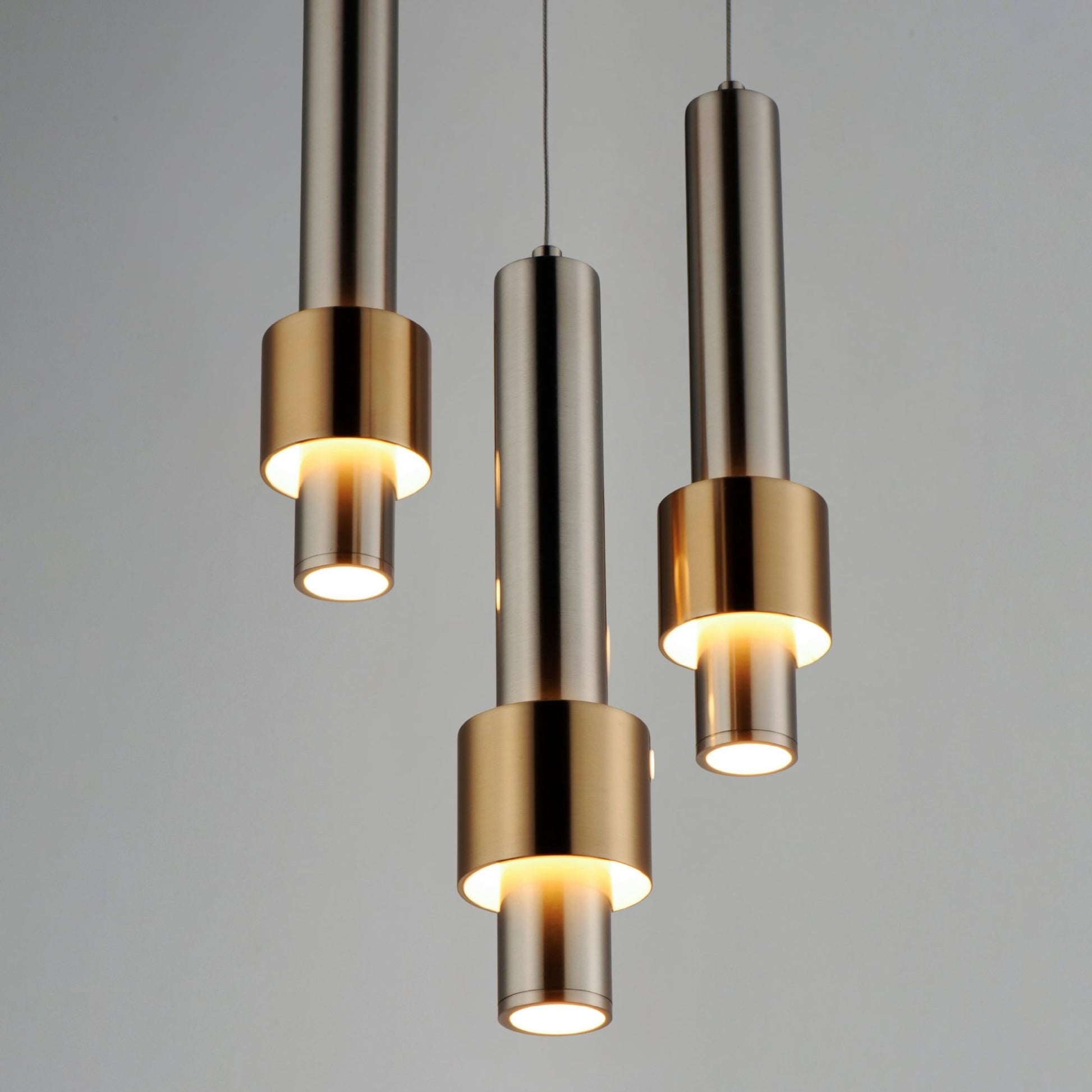ET2 Lighting - Reveal 11" 3-Light LED Pendant, Satin Nickel & Satin Brass Finish | Bees Lighting