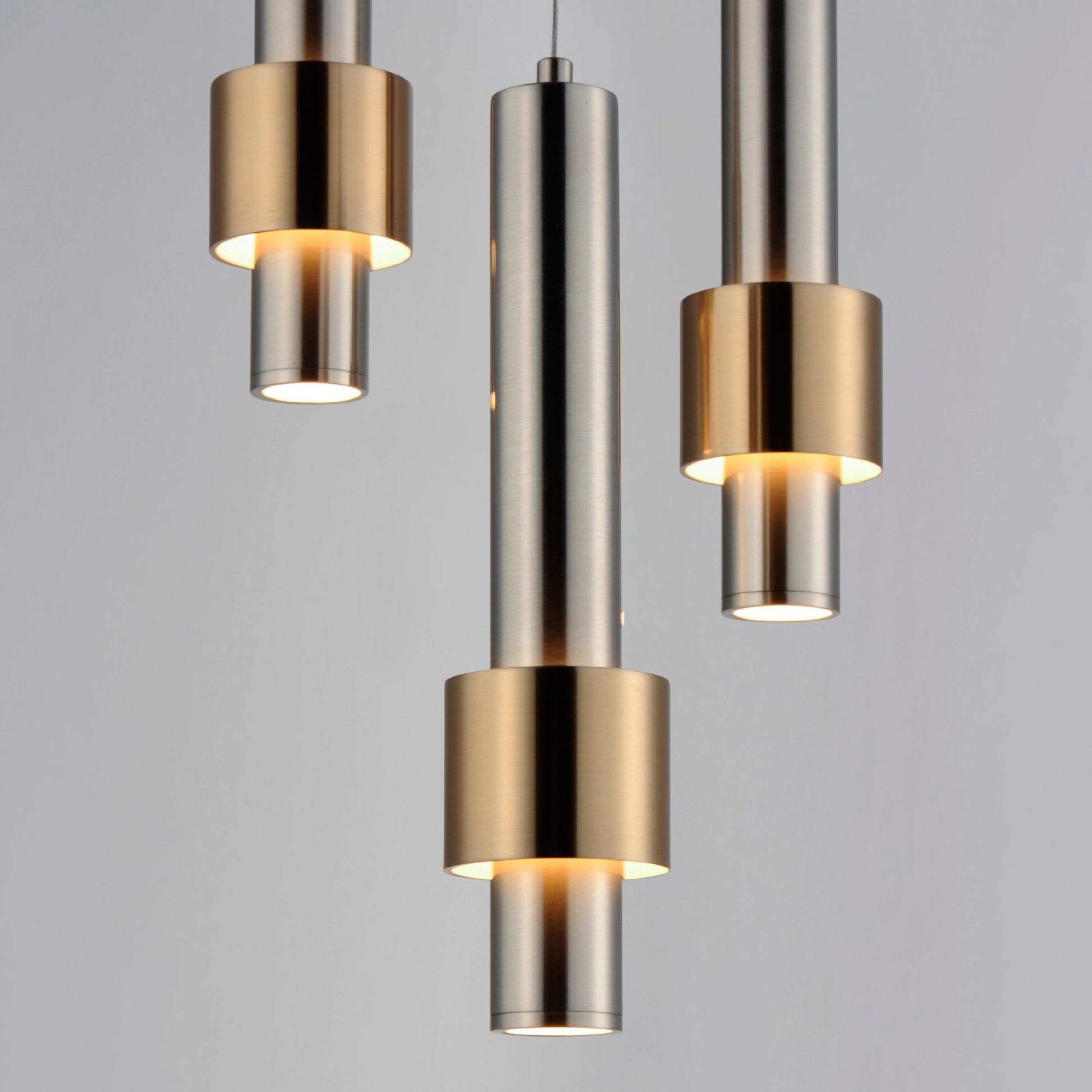 ET2 Lighting - Reveal 11" 3-Light LED Pendant, Satin Nickel & Satin Brass Finish | Bees Lighting