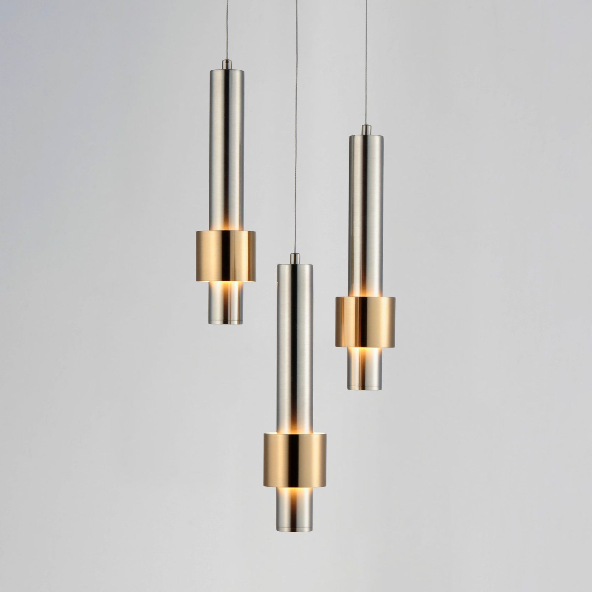ET2 Lighting - Reveal 11" 3-Light LED Pendant, Satin Nickel & Satin Brass Finish | Bees Lighting